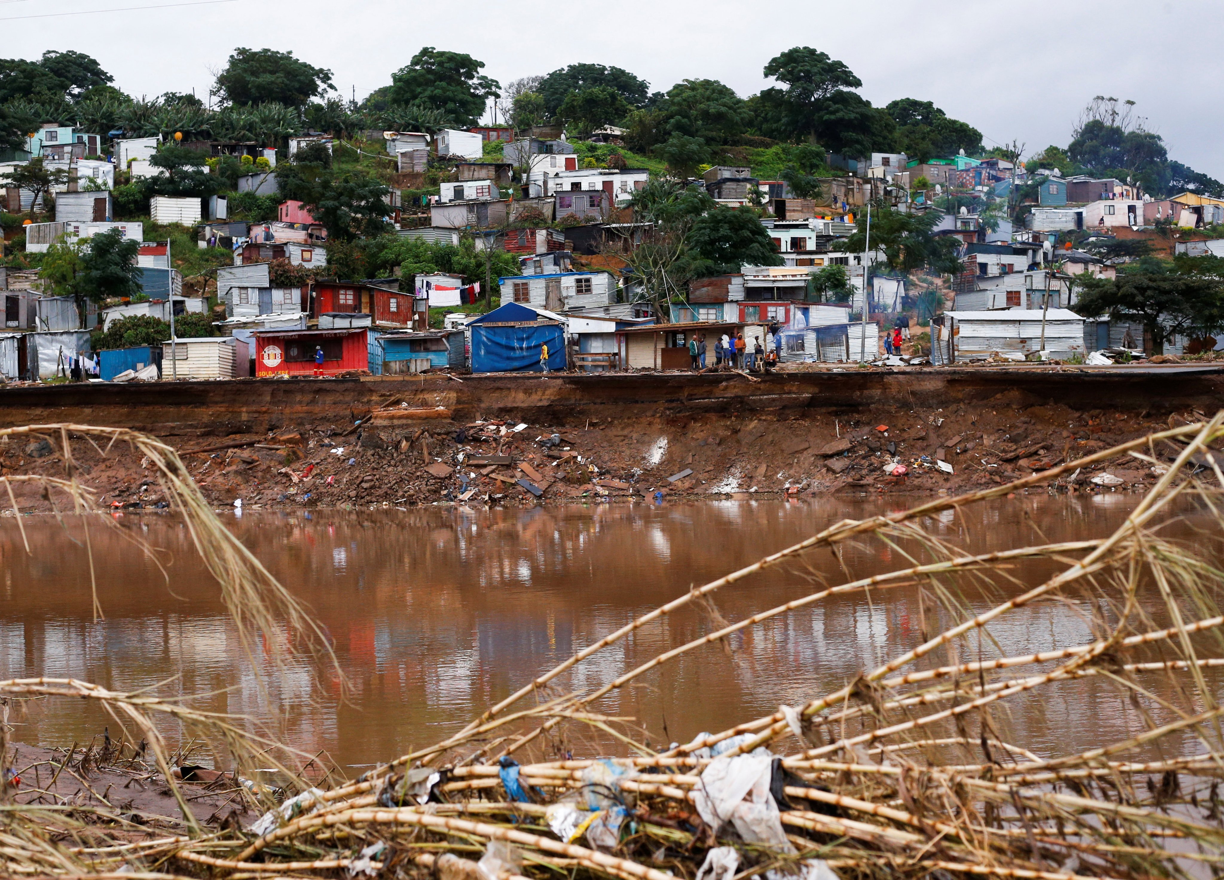 Destruction caused by flooding in Umlazi near Durban, South Africa. Photo: Reuters