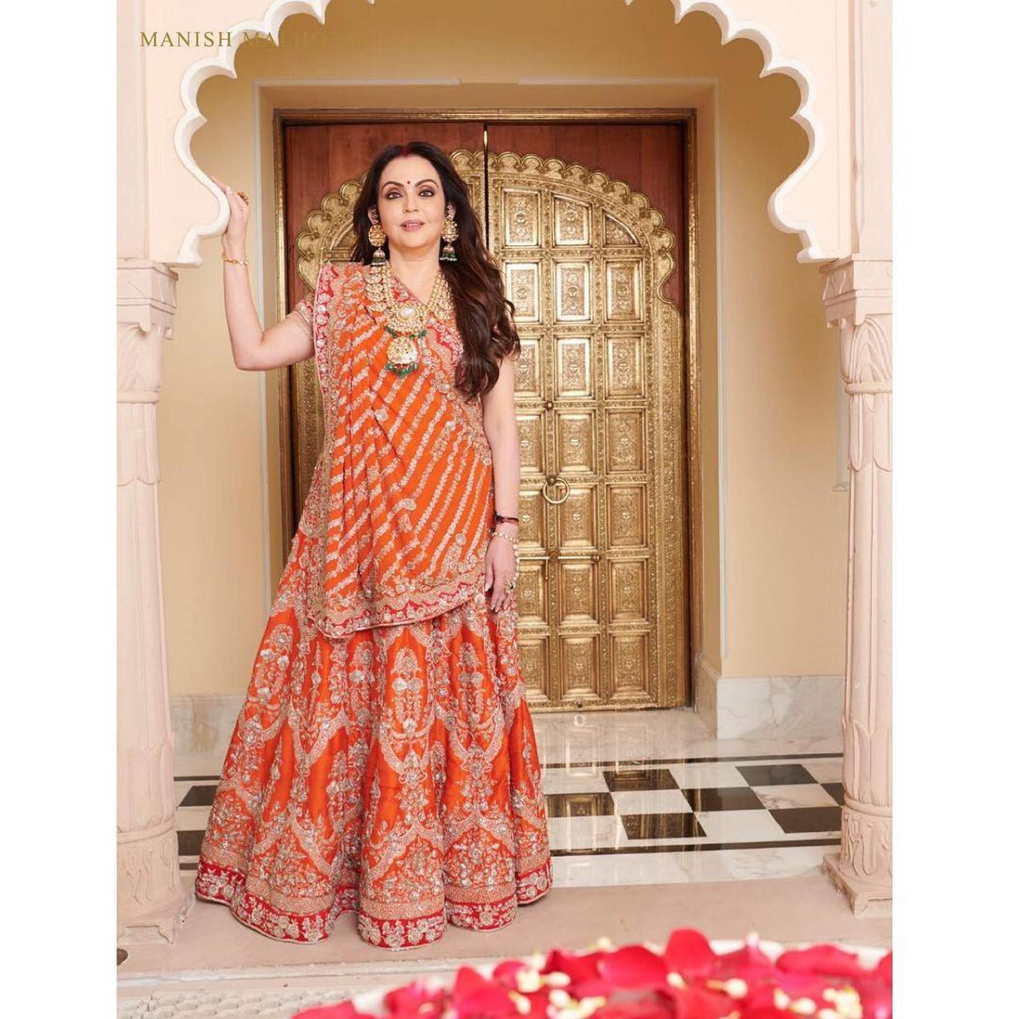 Nita Ambani in Manish Malhotra’s fashion line. Photo: @manishmalhotraworld/Instagram