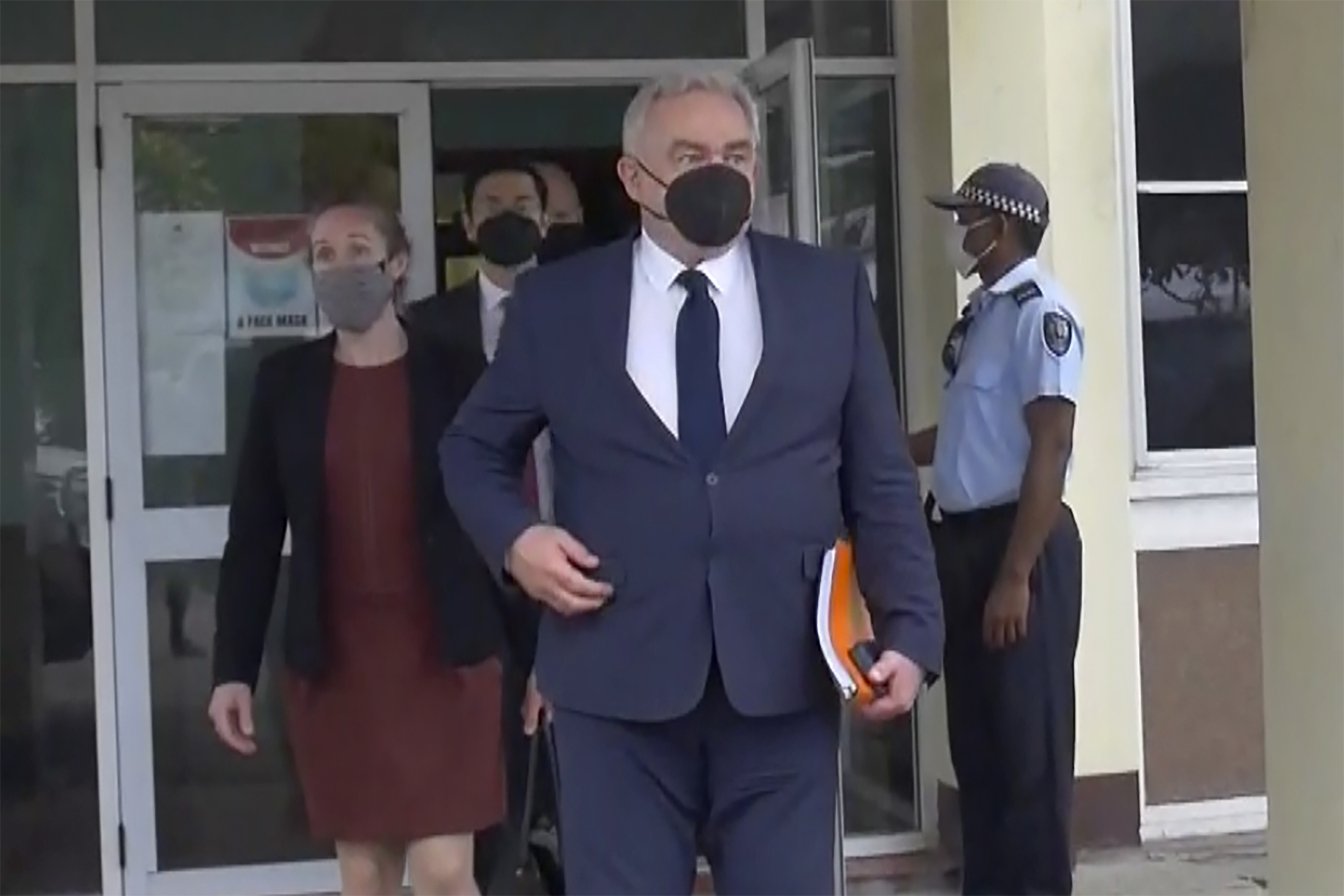 Kurt Campbell, the US National Security Council Indo-Pacific coordinator, arriving at the airport in Honiara, Solomon Islands on Friday.  Photo: Australia Broadcasting Corporation via AP