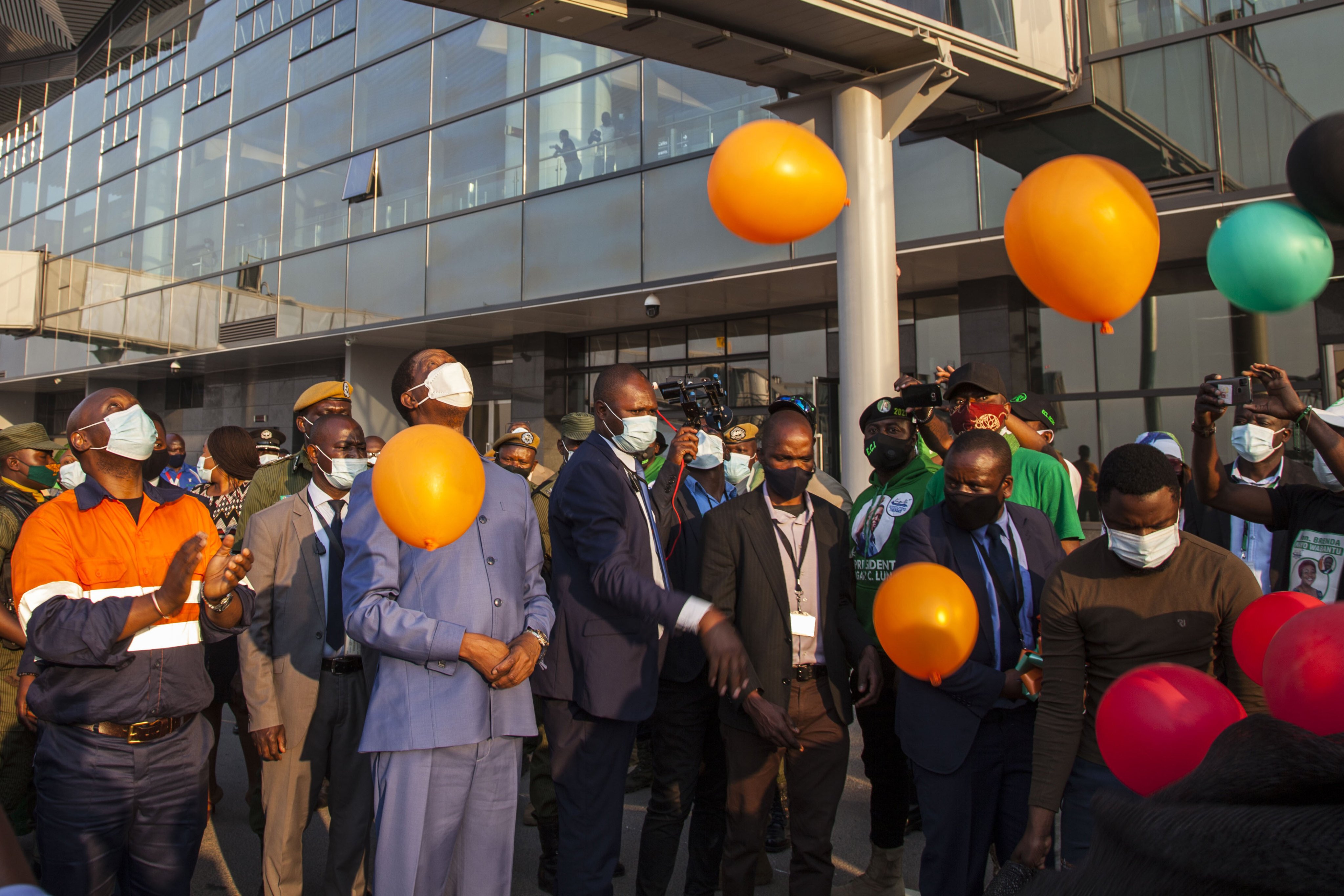The August 2021 opening of Zambia’s international airport, funded by China. Chinese lenders have slashed new commitments to African transport projects and other sectors. Photo: Xinhua