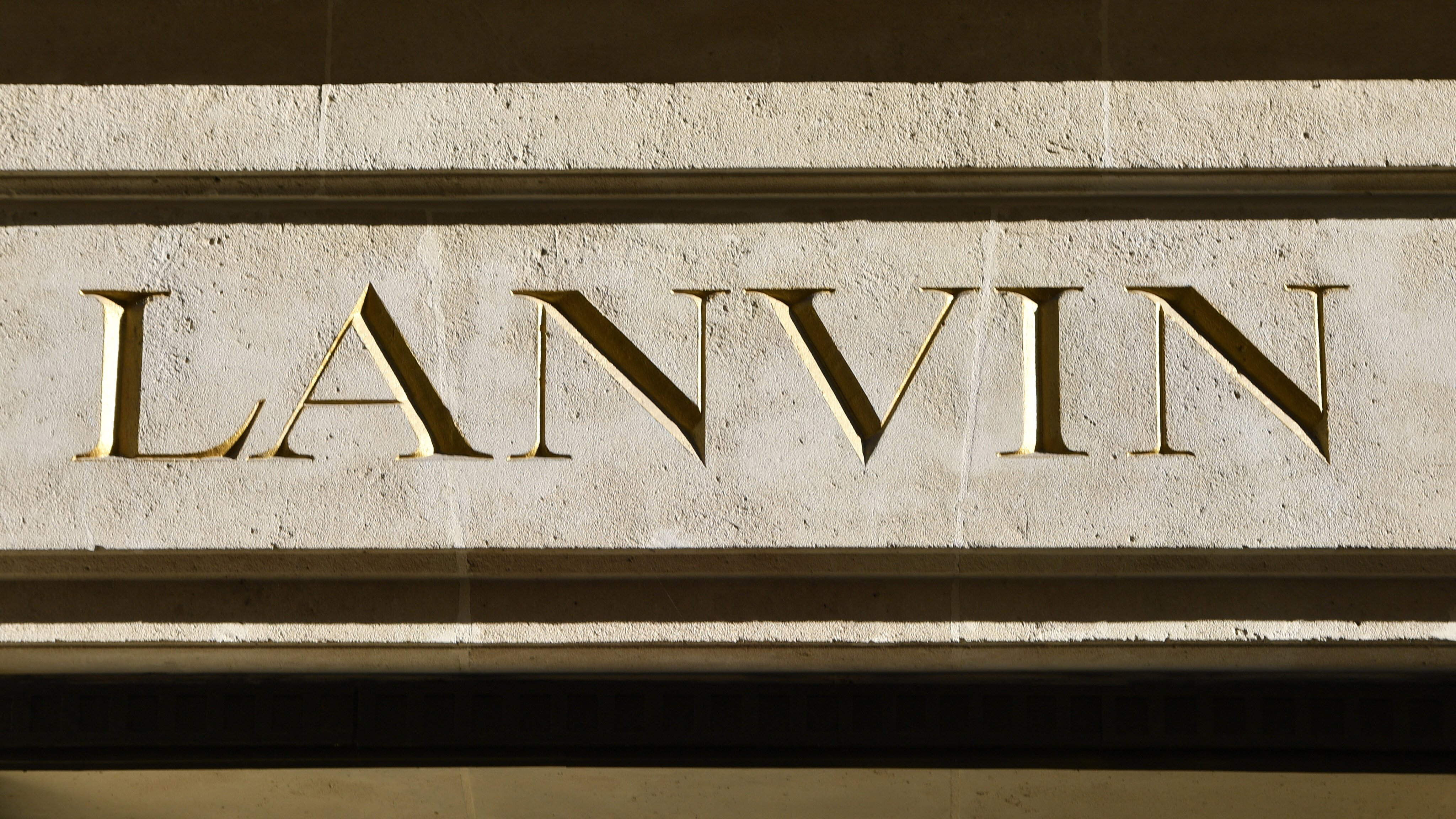 Signage on the Lanvin  headquarters building in Paris. Photo: AFP
