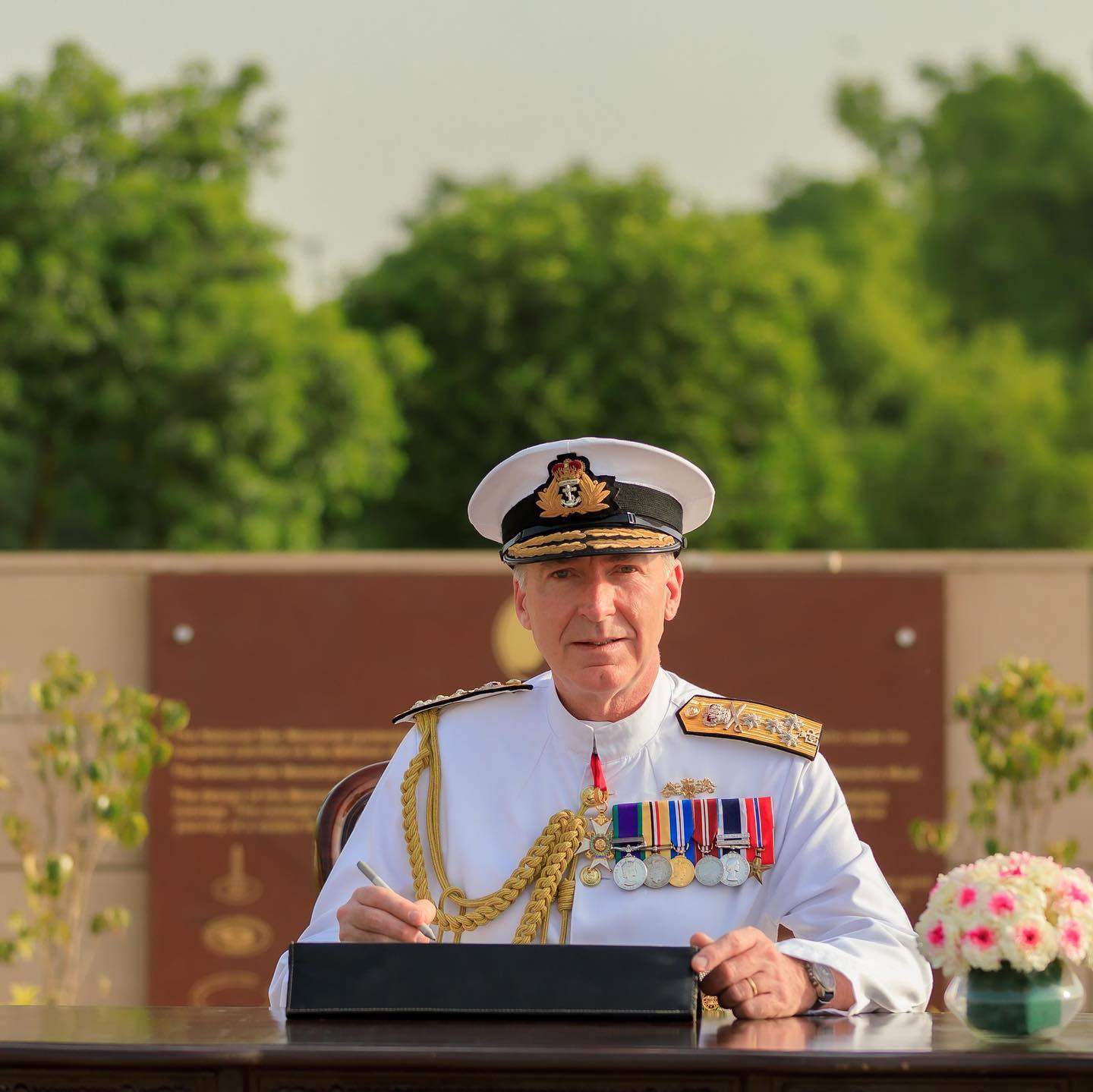 Britain’s Chief of the Defence Staff Admiral Tony Radakin pictured paying homage to India’s armed forces during his time in New Delhi this month. Photo: Instagram / @ukinindia
