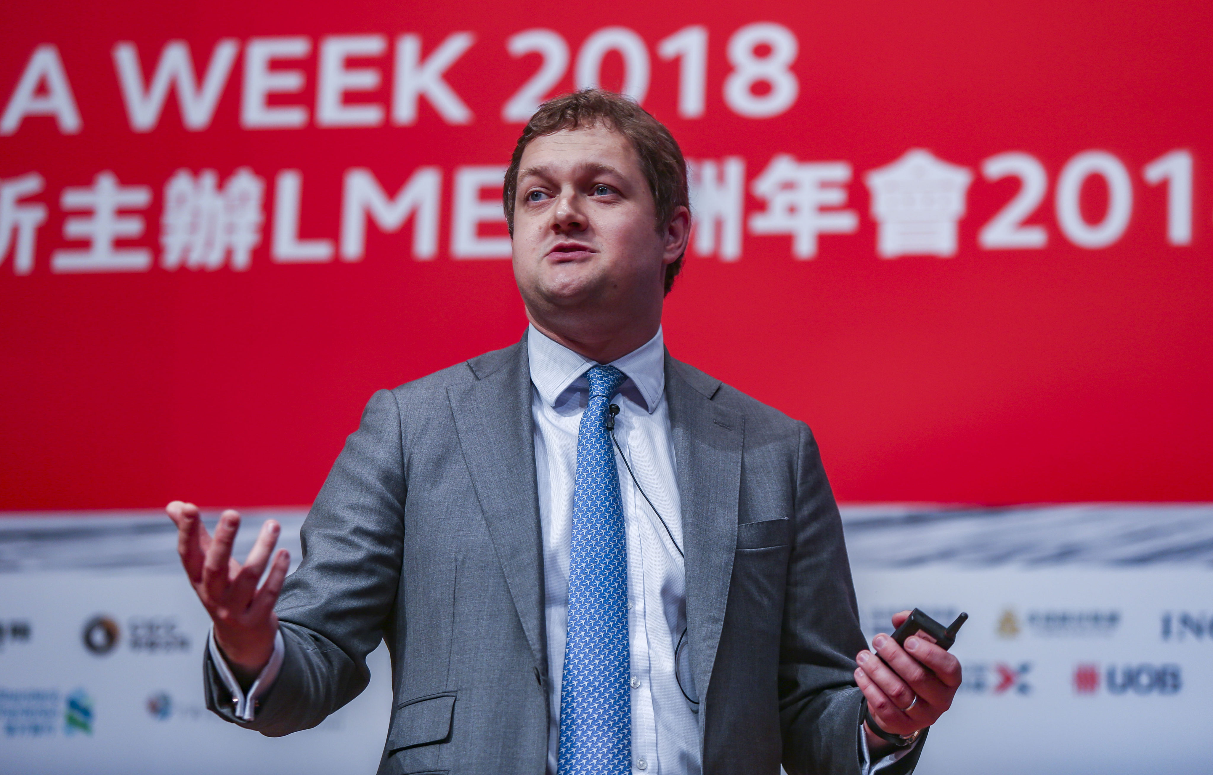 London Metal Exchange CEO Matthew Chamberlain speaks during LME Asia Week in Wan Chai in 2018. Photo: Xiaomei Chen