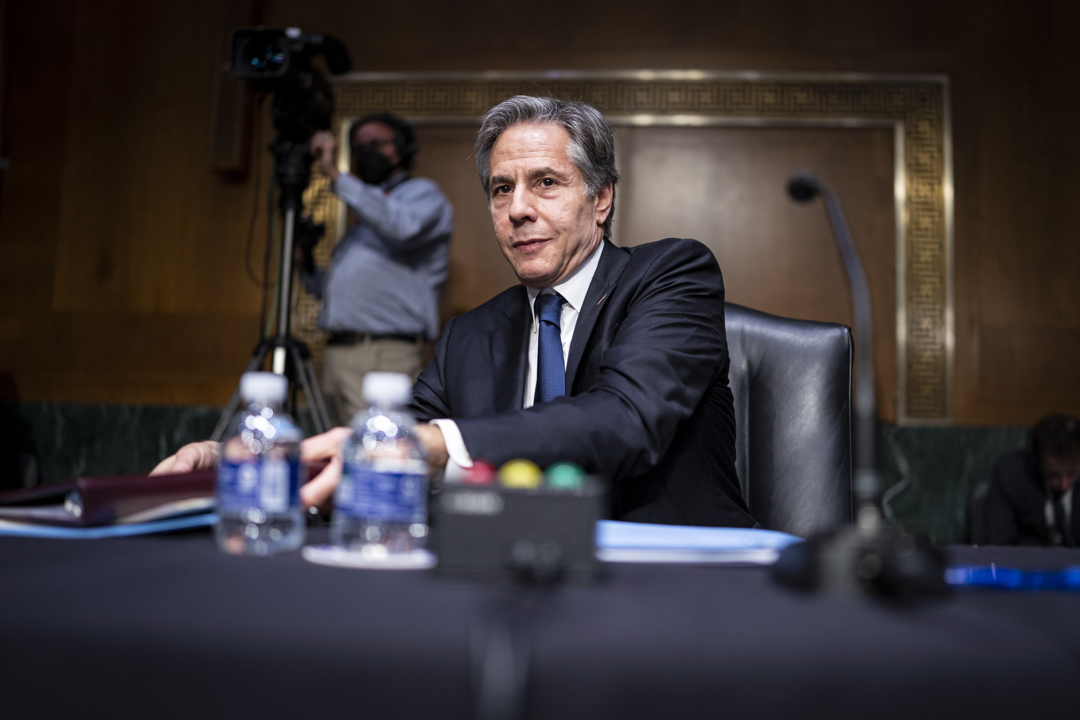 US Secretary of State Antony Blinken appears before a Senate Foreign Relations Committee hearing in Washington on Tuesday. Photo: EPA-EFE