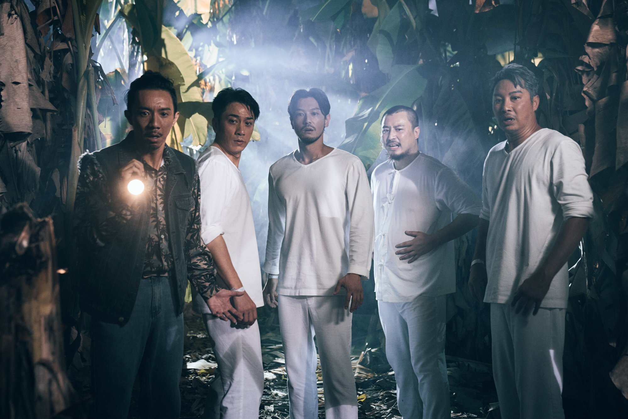(From left) Louis Cheung, Ron Ng, Adam Pak, Justin Cheung and Patrick Tam in a still from Breakout Brothers 2.