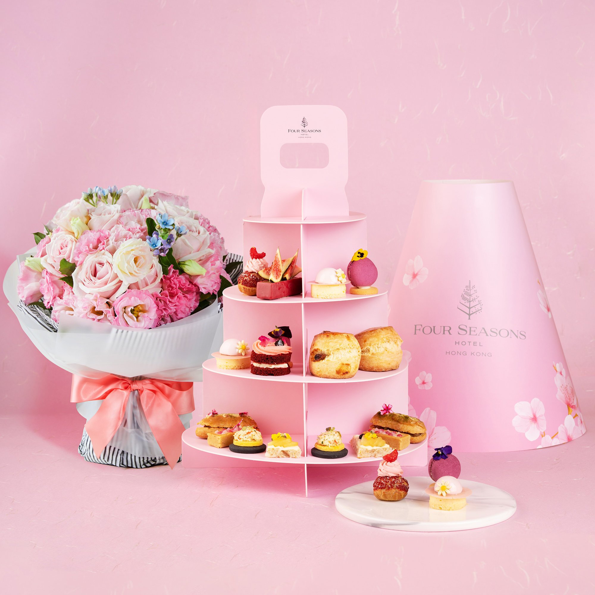 Don’t pink or you’ll miss it – a Mother’s Day gift set that’s great for sharing. Photo: Four Seasons Hong Kong