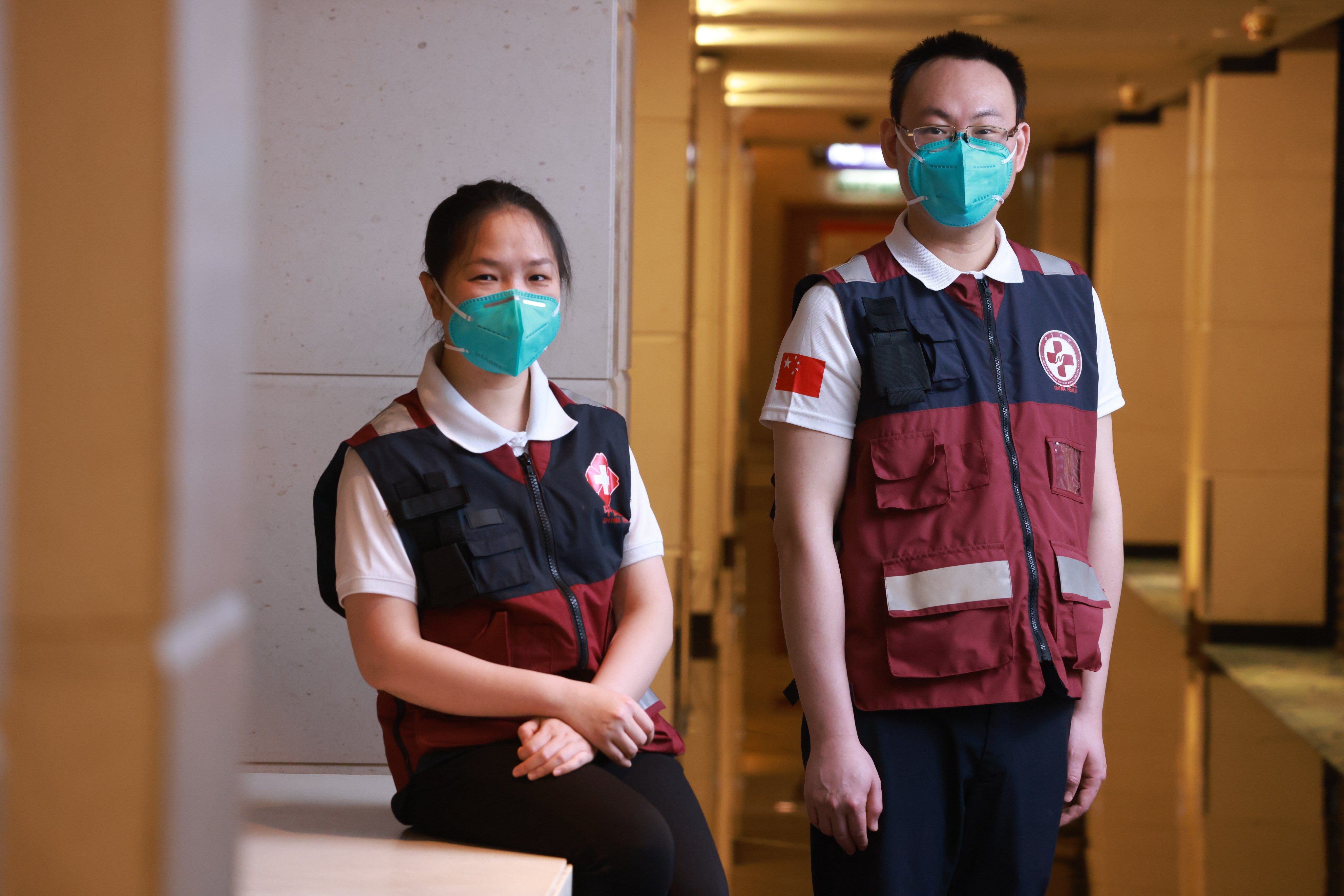 Nurse Li Guiying (left) and Dr Xiao Guanhua are among the mainland Chinese medical professionals helping out in Hong Kong. Photo: May Tse