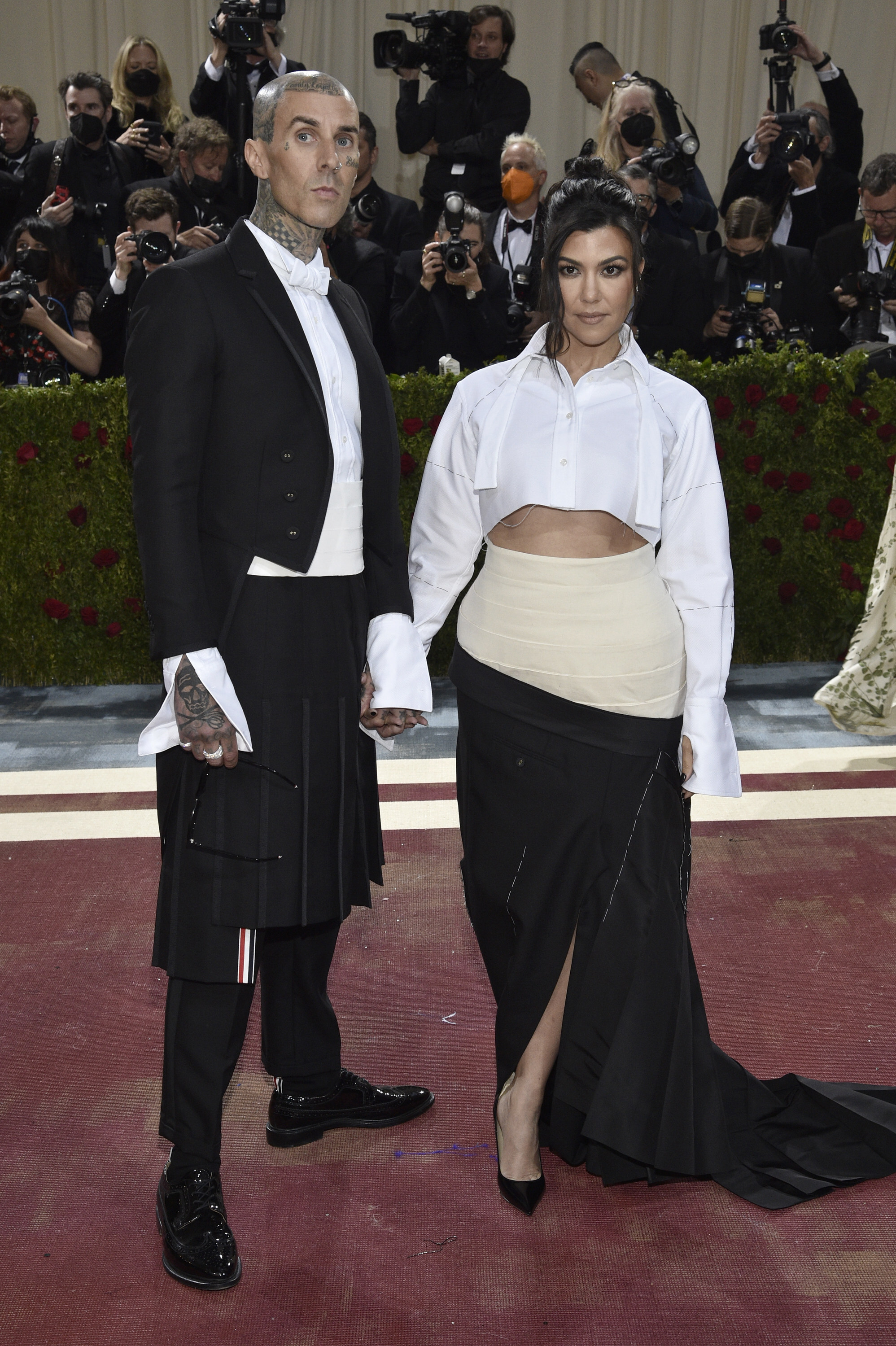 Recently married, Travis Barker and Kourtney Kardashian attended the Met Gala 2022. Photo: AP
