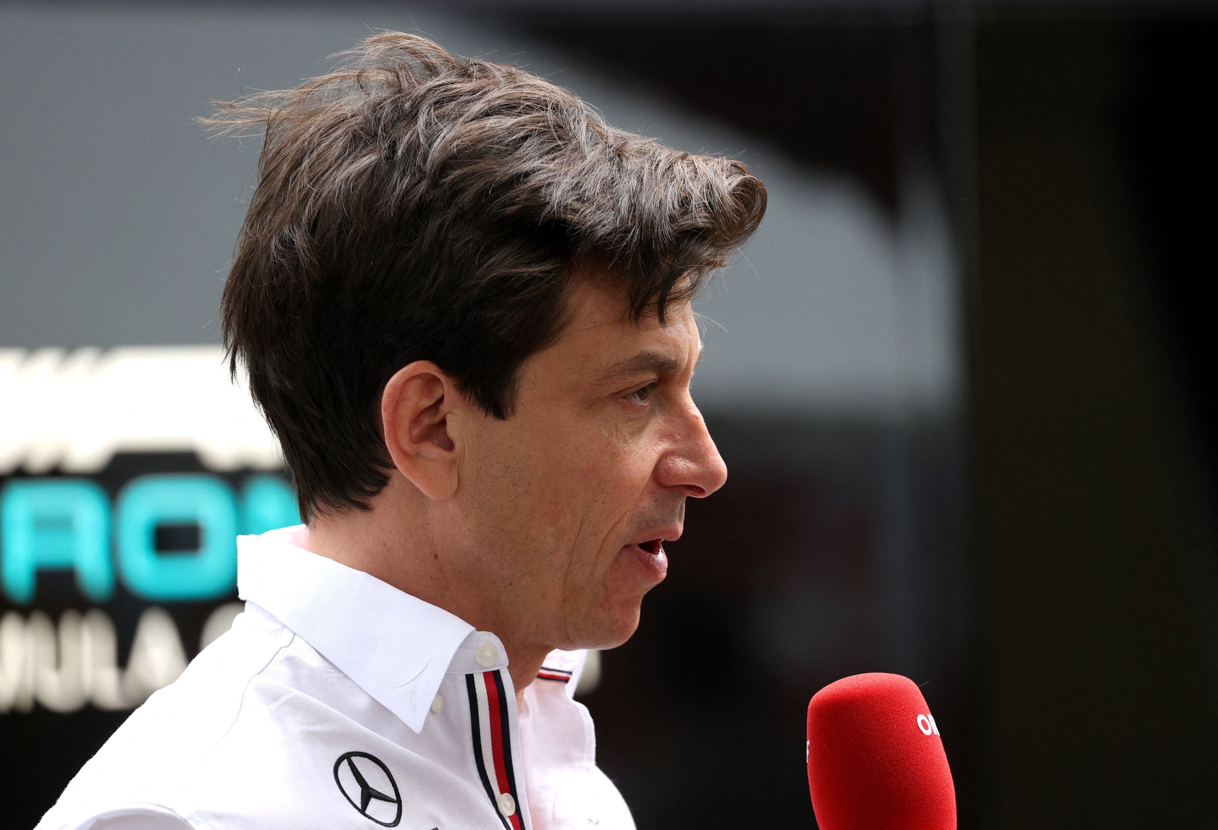 Mercedes Team Principle Toto Wolff speaking at the Australian Grand Prix in Melbourne. Photo: Reuters