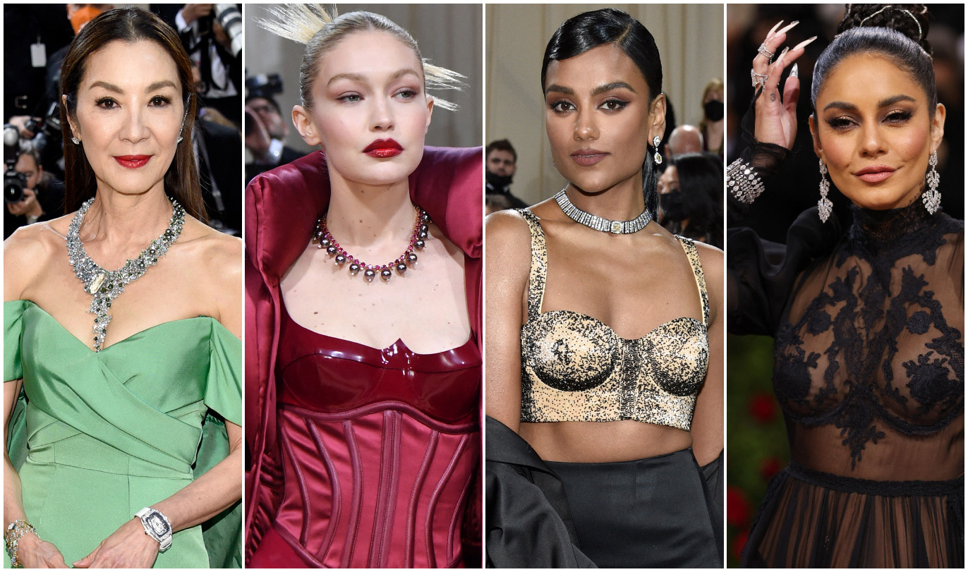 The Met Gala is an annual showcase of incredible bling worn by A-list celebrities such as Michelle Yeoh, Gigi Hadid, Simone Ashley and Vanessa Hudgens. Photos: AP, AFP, Reuters