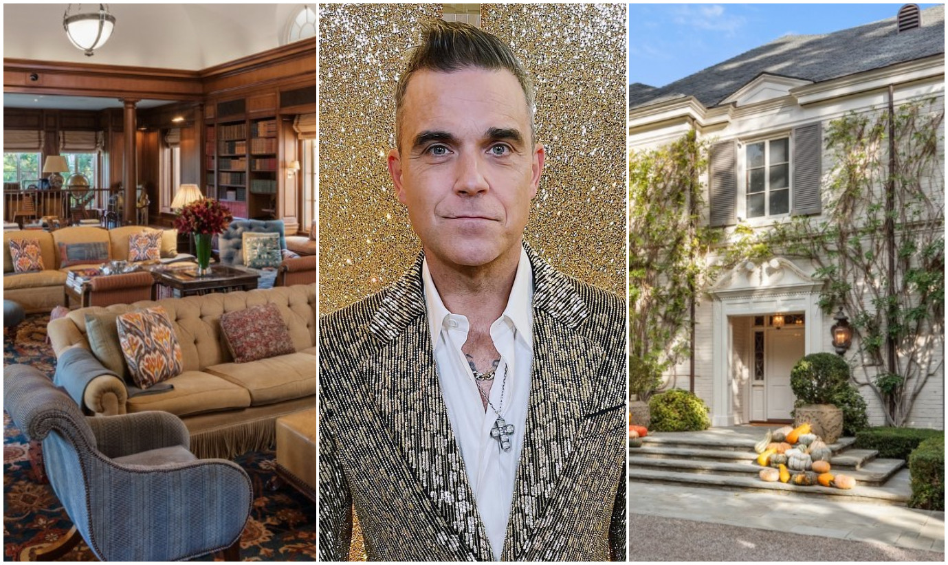 Check out Robbie Williams’ gorgeous new mansion that he bought from Fannie Brice. Photos: Compass, @robbiewilliams/Instagram