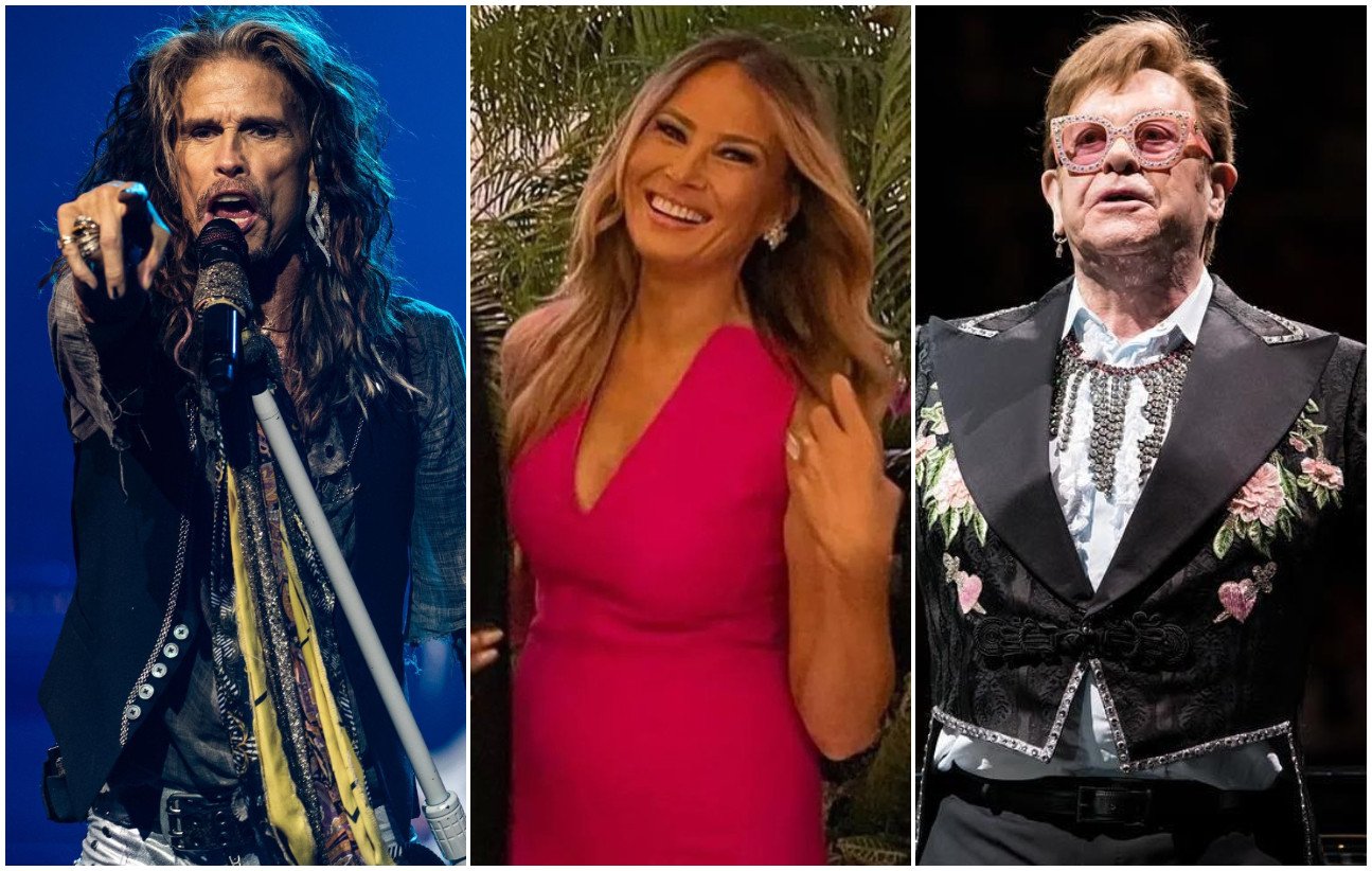 Melania Trump is a fan of Elton John and Steven Tyler, but musicians do not often feel the same way about the Trump family. Photos: @iamstevent, @__melania_trump, @eltonjohn/Instagram