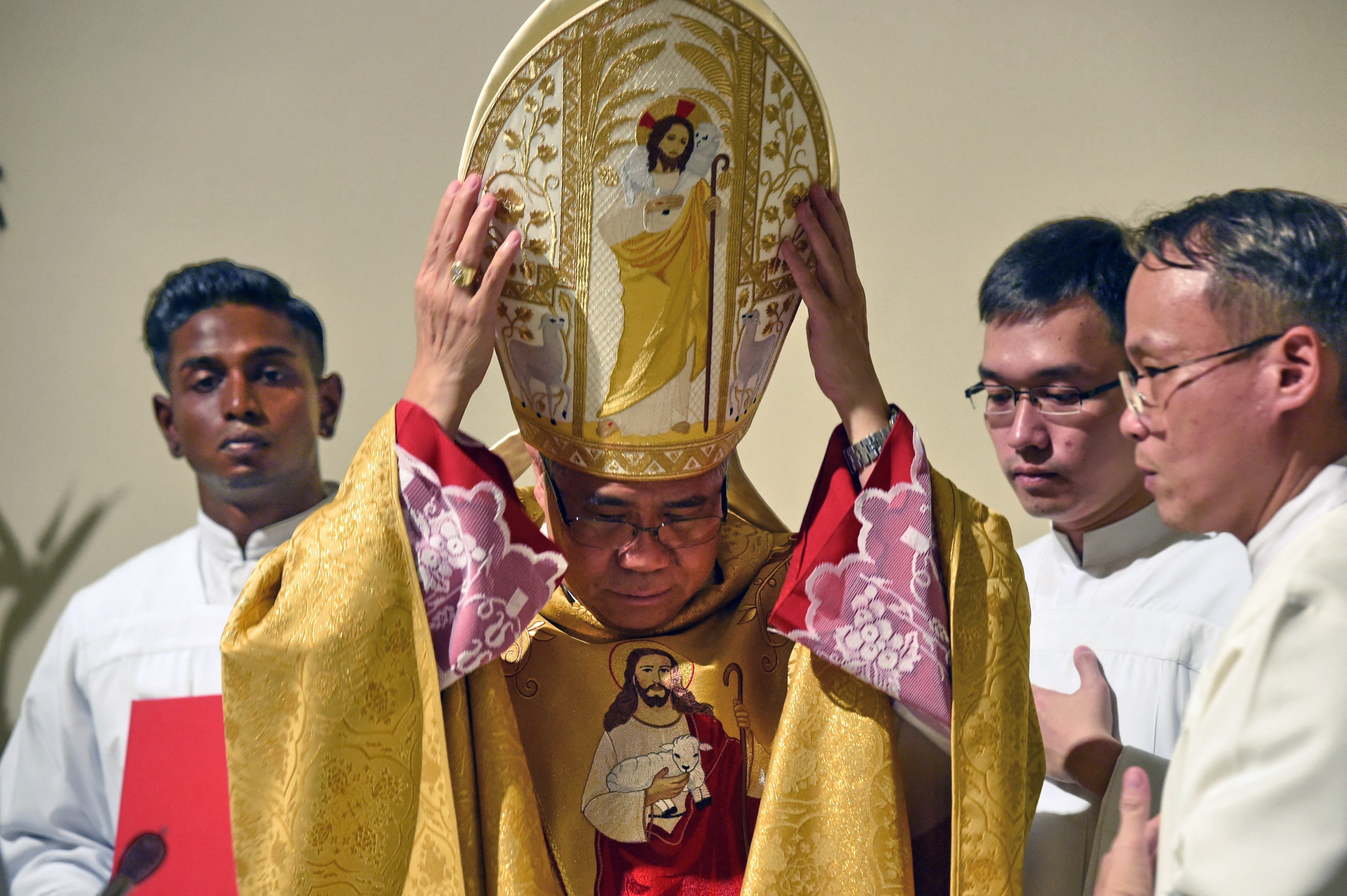 Singapore Archbishop William Goh has “humbly” apologised after a male parishioner was jailed for sex acts with teenage boys. File photo: AFP