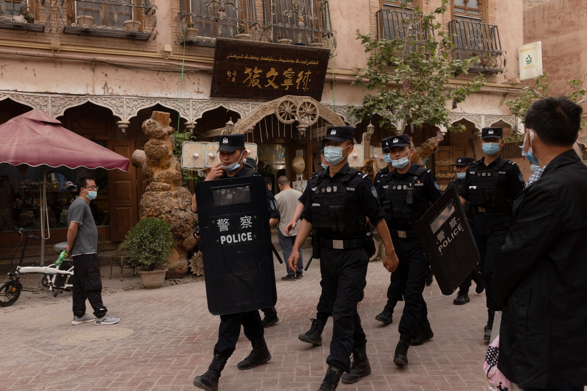 Police patrol the old city in Kashgar, Xinjiang Uyghur Autonomous Region, China, May 4, 2021. Photo: Reuters