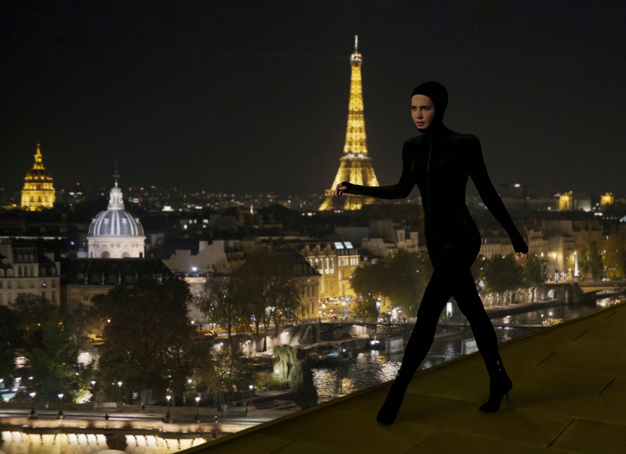 Alicia Vikander in a still from Irma Vep. Photo: HBO.
