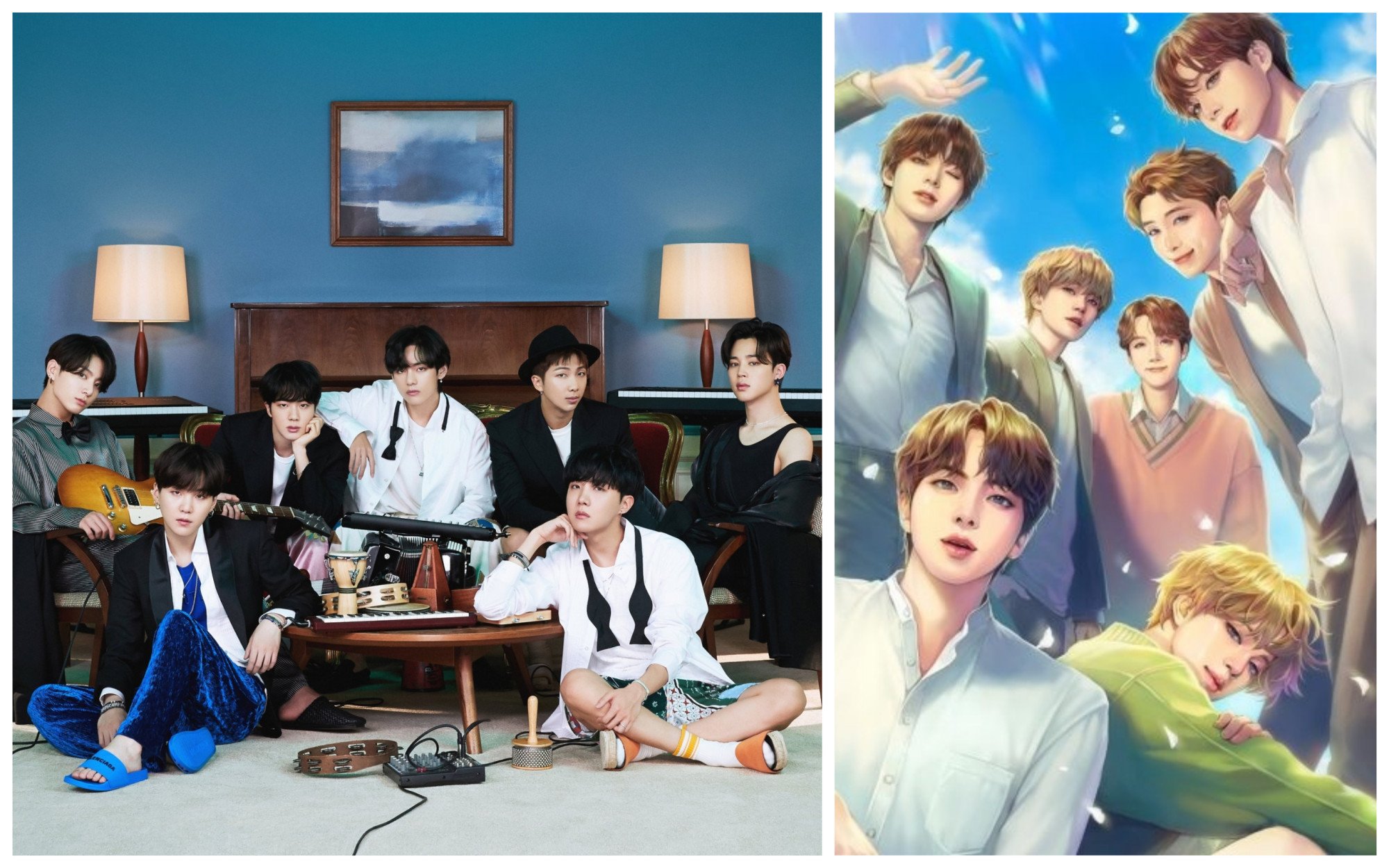 <b>BTS</b> and <b>BTS</b> Universe Story game characters. 