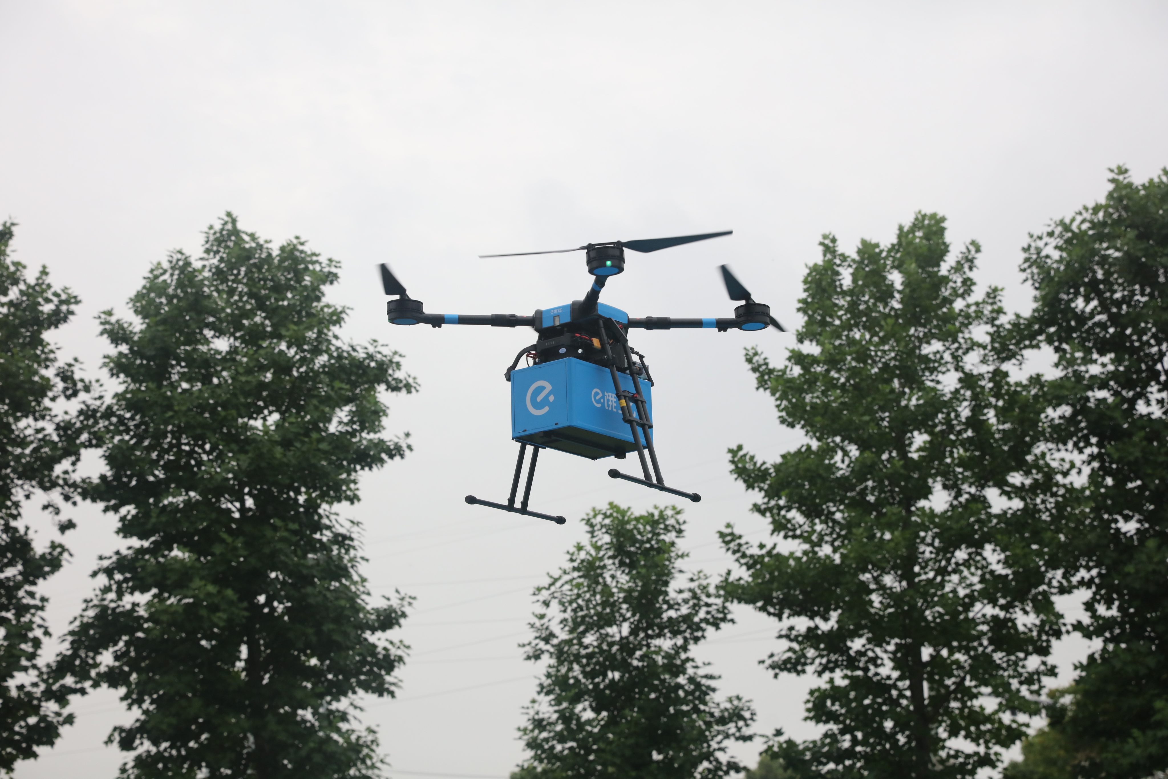 An undated photograph of a delivery drone bearing the livery of Ele.me, one of China’s leading online food delivery platforms, on 29 May 2018. Photo: Handout