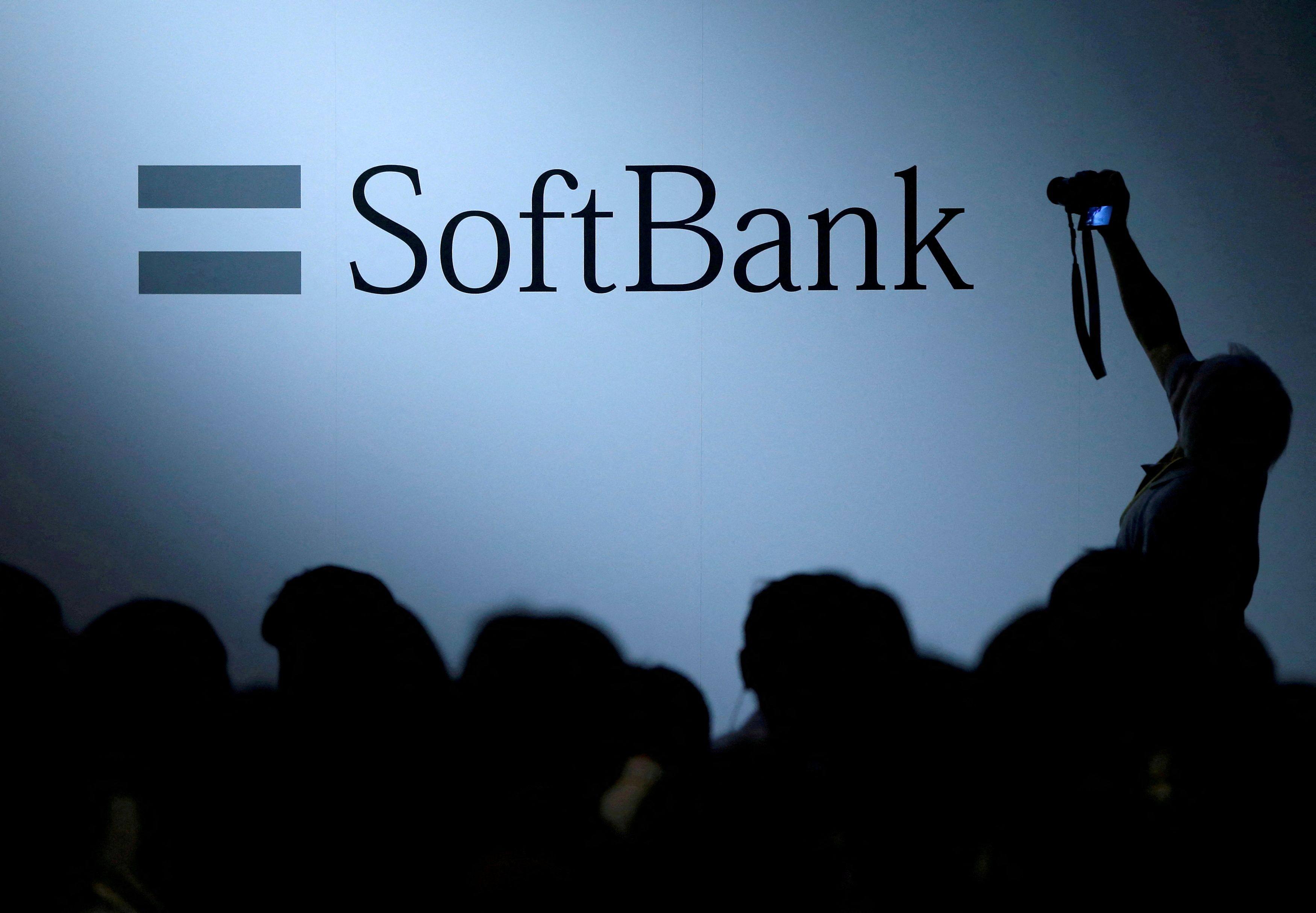 The logo of SoftBank Group Corp is displayed at the SoftBank World 2017 conference in Tokyo on July 20, 2017. Photo: Reuters