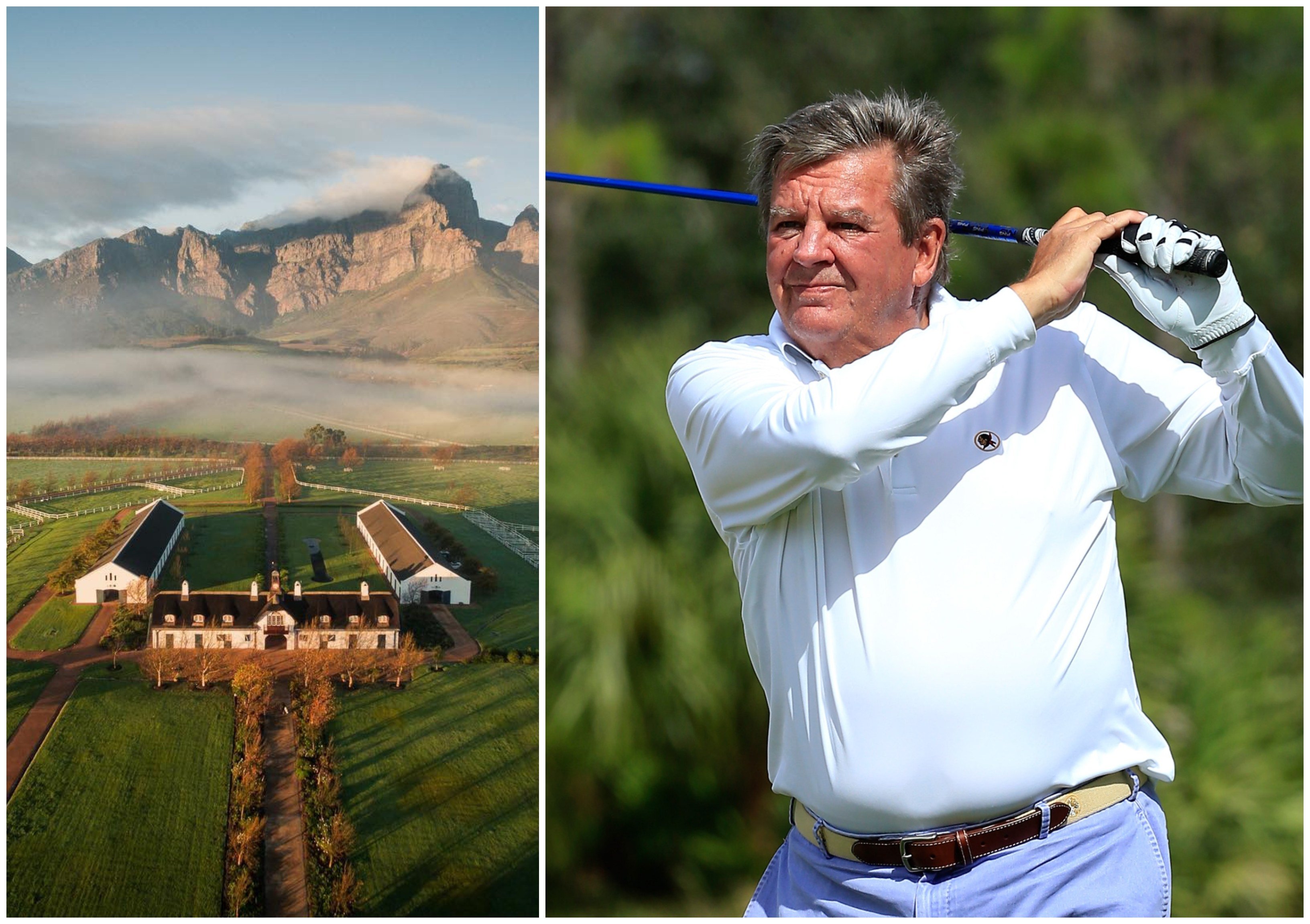 Johann Rupert is the richest man in South Africa and spends his billions on sports, mansions and other luxuries. Photos: @Drakenstein Stud/Facebook, AFP