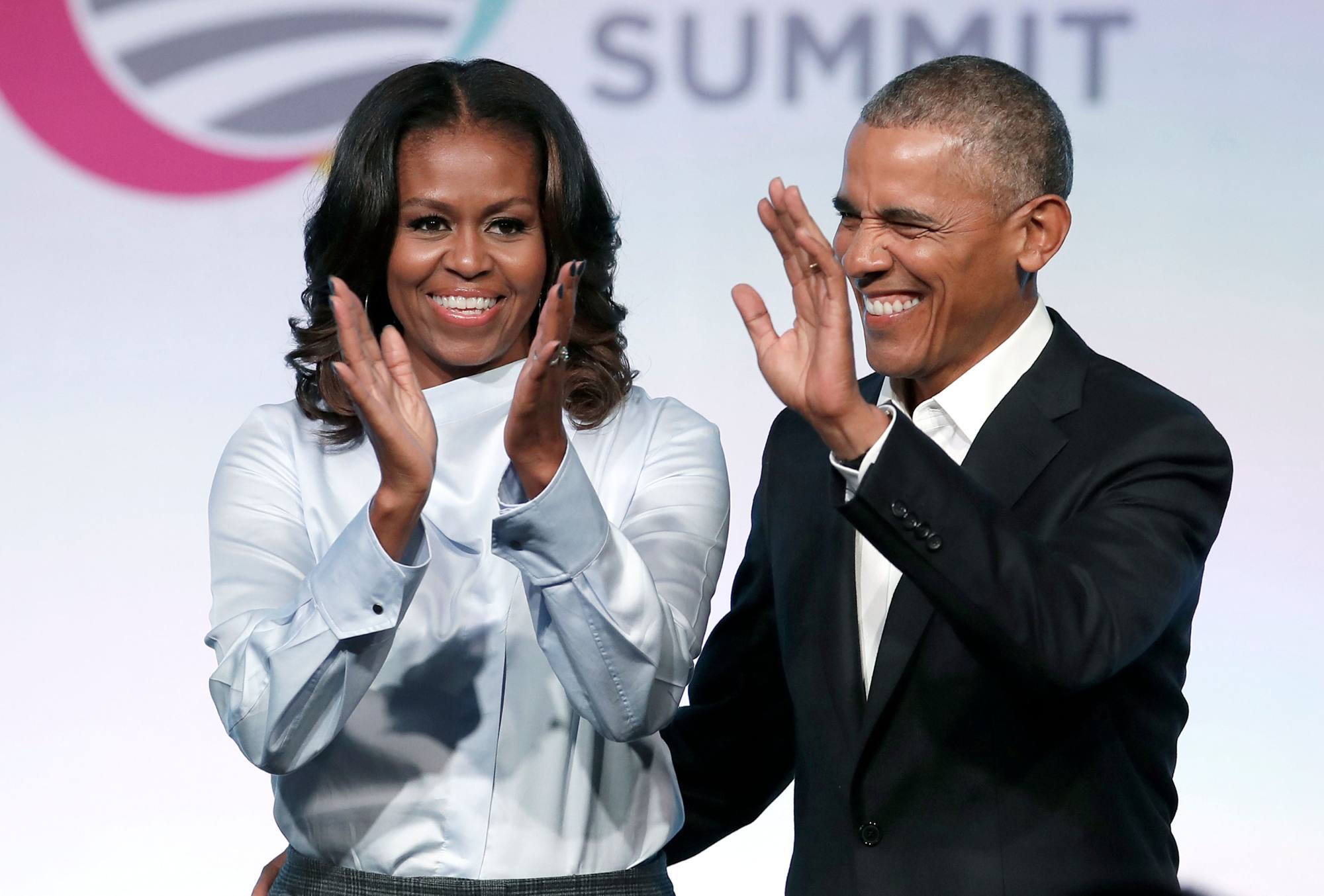 Former US President Barack Obama and his wife Michelle arrive at the Obama Foundation Summit in Chicago, in 2017. Photo: AFP