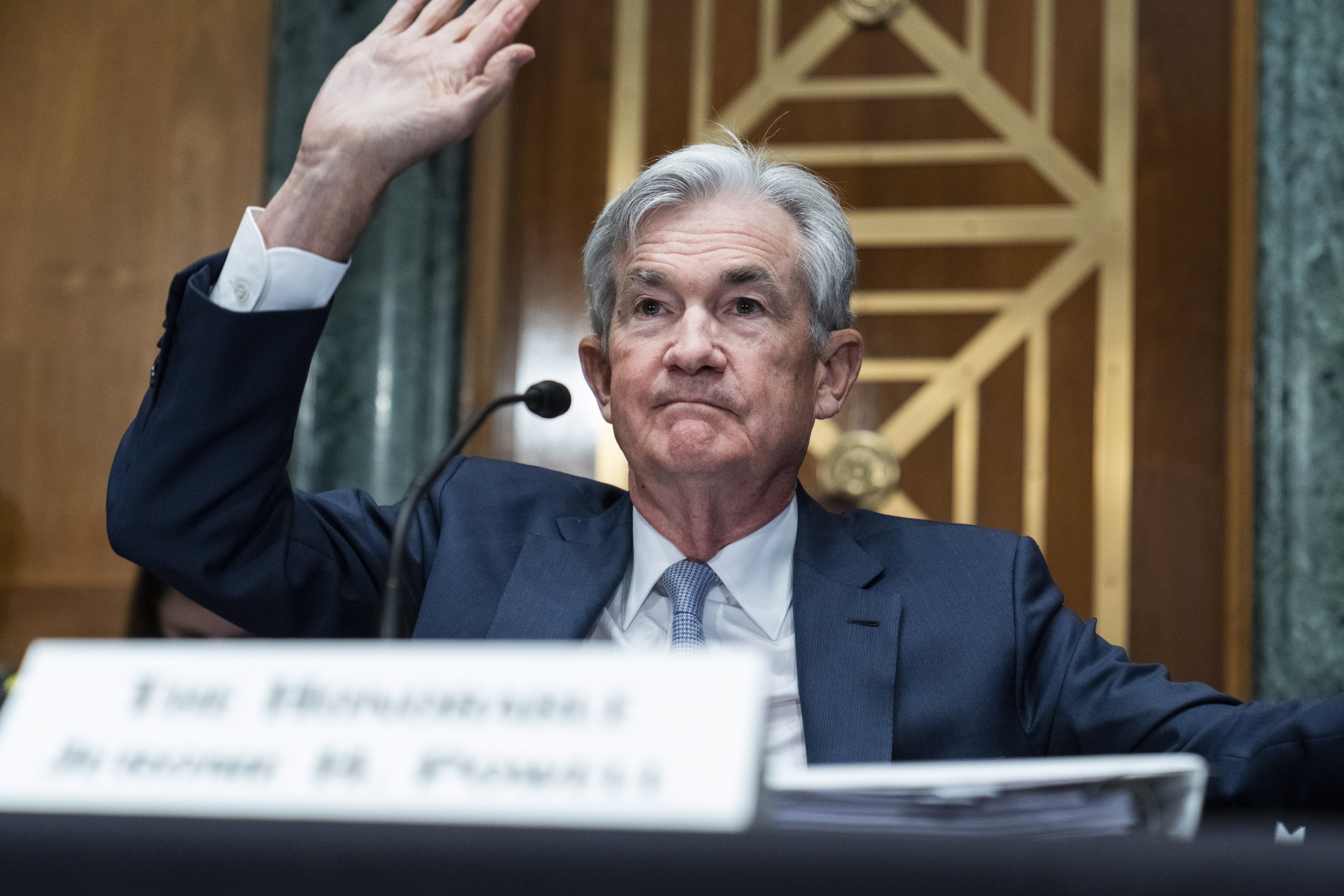 Federal Reserve chairman Jerome Powell testifies at a Senate Banking Committee hearing in Washington on March 3. Policy mistakes from central bankers now pose the greatest risk to the economy. Photo: EPA-EFE