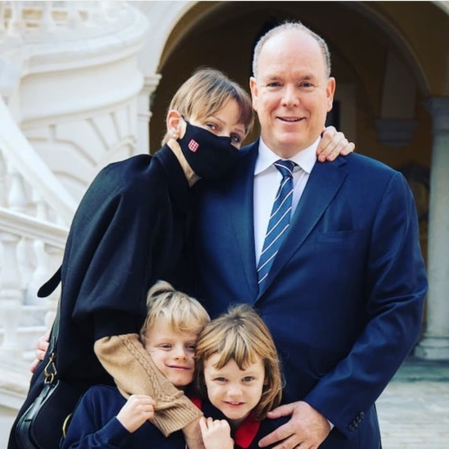 Princess Charlene with husband Prince Albert and their children. Photo: @hshprincesscharlene/Instagram