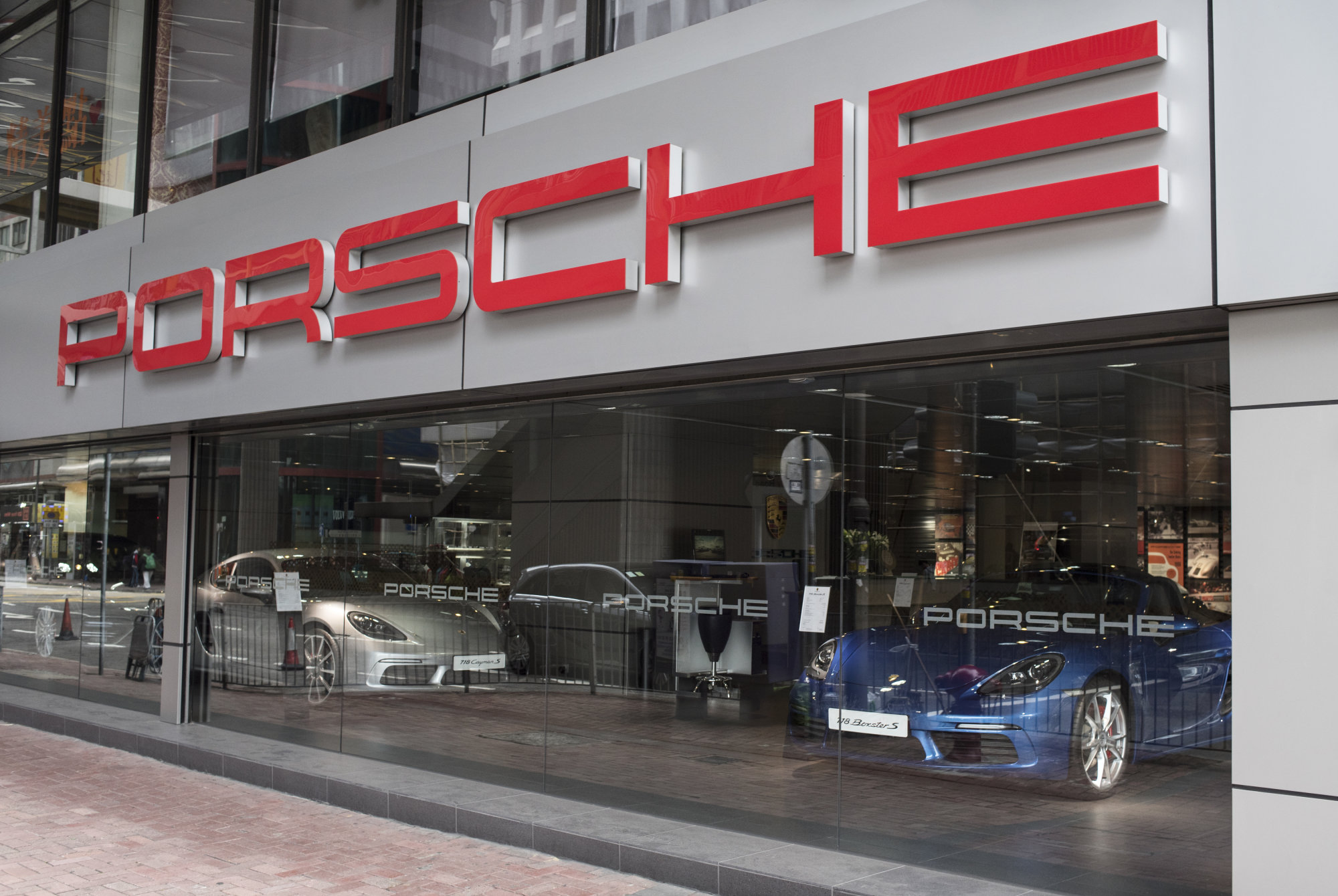 Porsche’s show room on Gloucester Road in Wan Chai on 7 April 2018. Photo: LightRocket via Getty Images.
