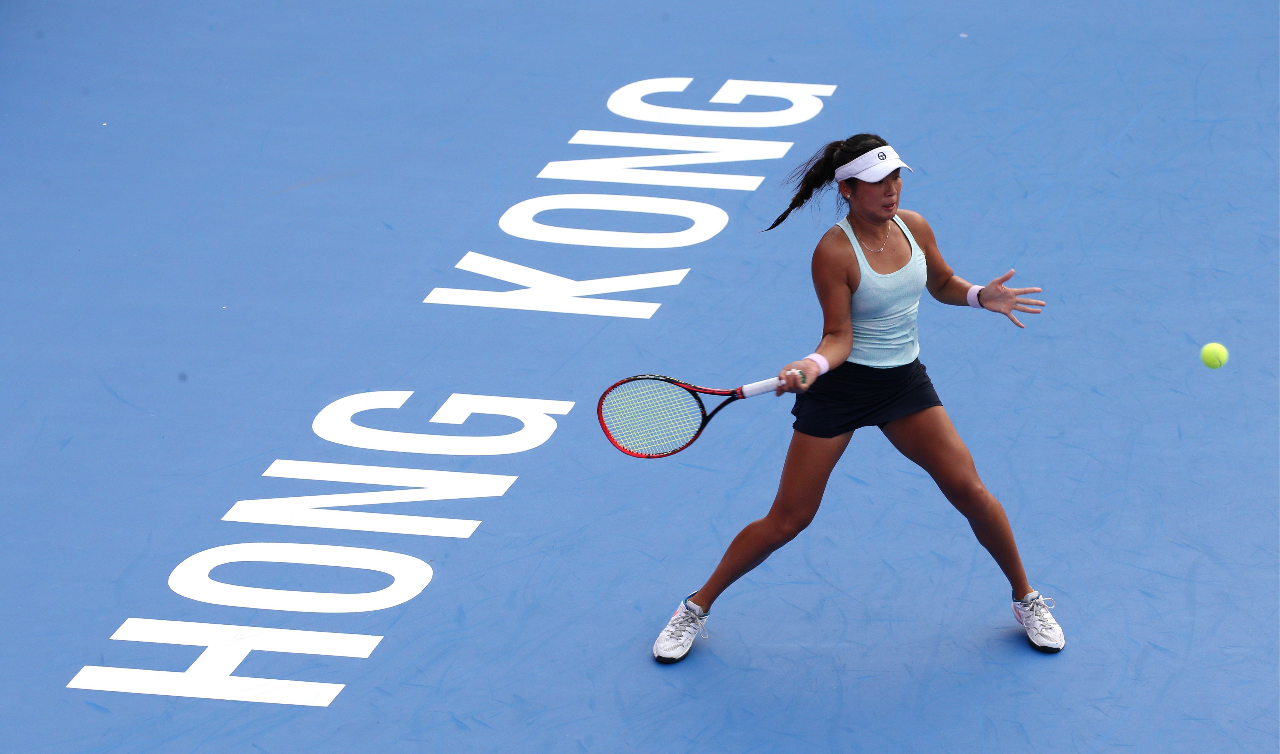 Tennis player Eudice Chong during the Hong Kong Open in Causeway Bay. Photo: SCMP / Felix Wong