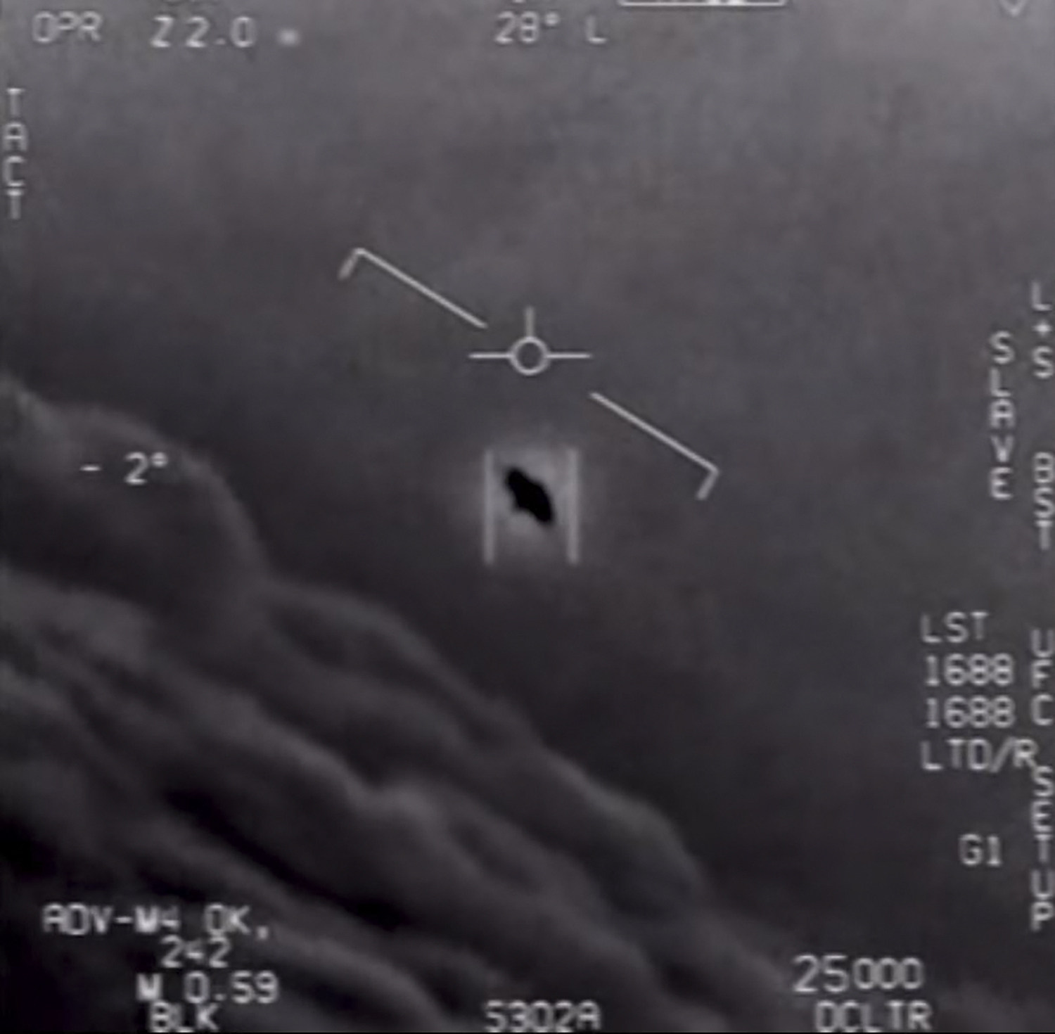 A US Department of Defence image that shows part of an unclassified video of an ‘unidentified aerial phenomena’ taken by US Navy pilots in recent years. File photo: AFP