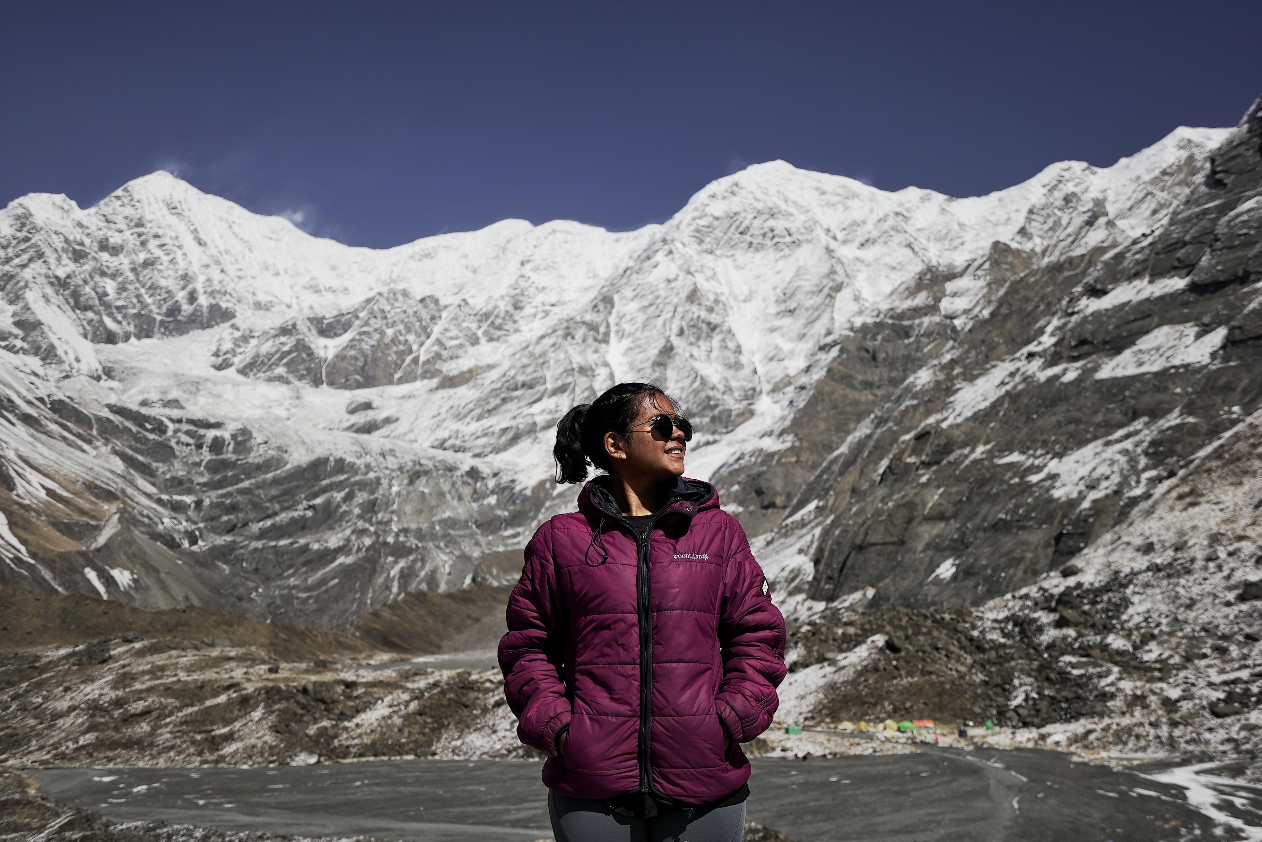 Indian mountaineer Priyanka Mohite at Mt Lhotse, the world’s fourth-highest peak. Photo: Handout