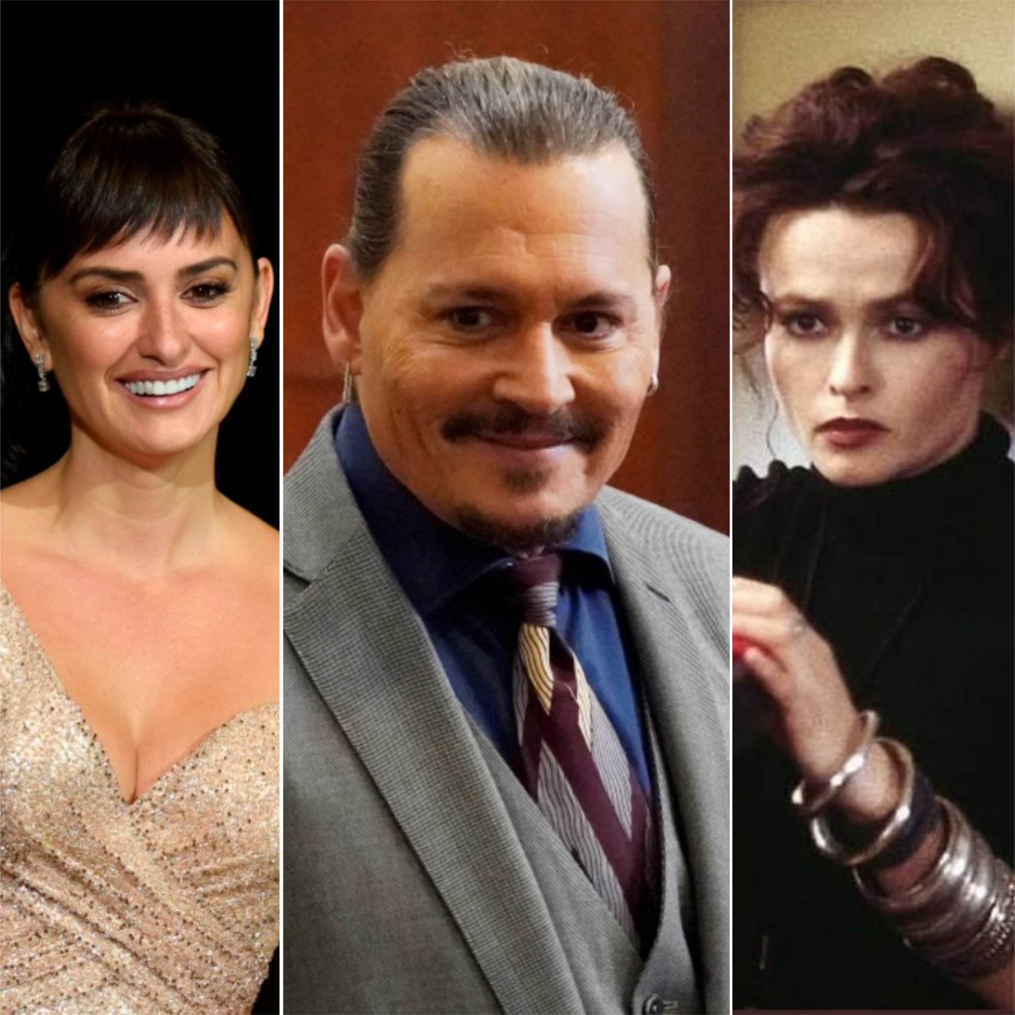 Penélope Cruz and Helena Bonham Carter have both worked with Johnny Depp professionally – and have stuck with him through hard times. Photos: AFP, Reuters, @helenabonhamcarter_offical/Instagram