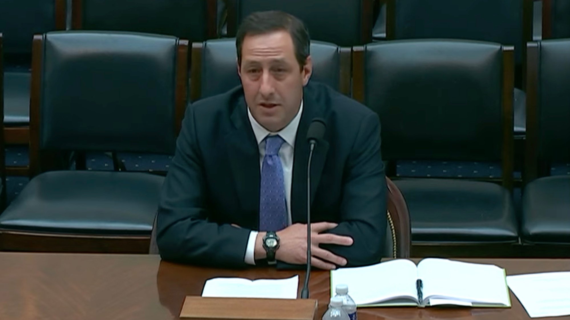 Charles Edel, a senior adviser at the Centre for Strategic and International Studies in Washington, arguing for a more robust defence of Taiwan in a House Foreign Affairs Committee hearing in Washington on Thursday. Image: House Foreign Affairs Committee