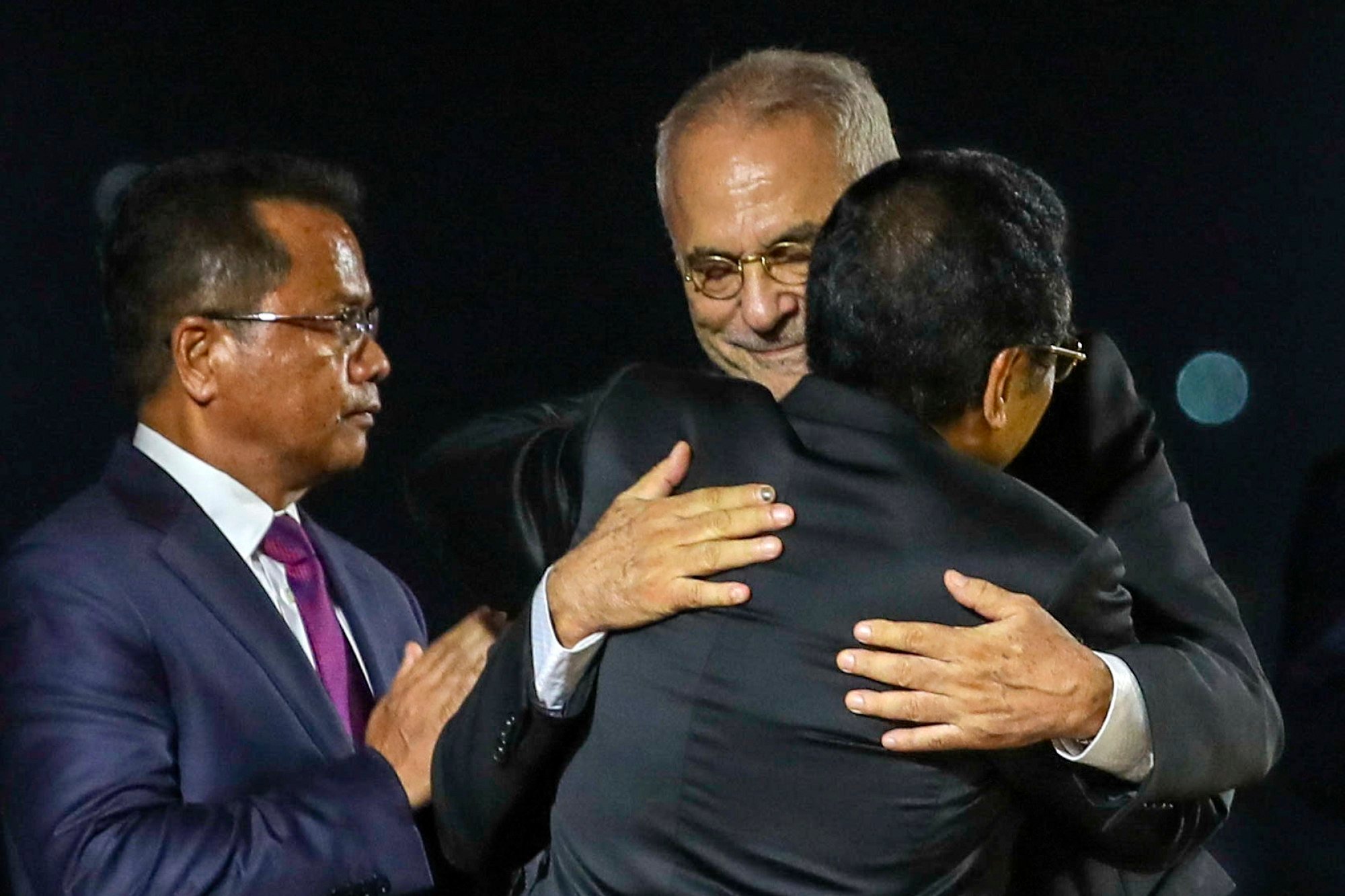 Jose Ramos-Horta being congratulated by his predecessor Francisco Guterres. Photo: EPA-EFE