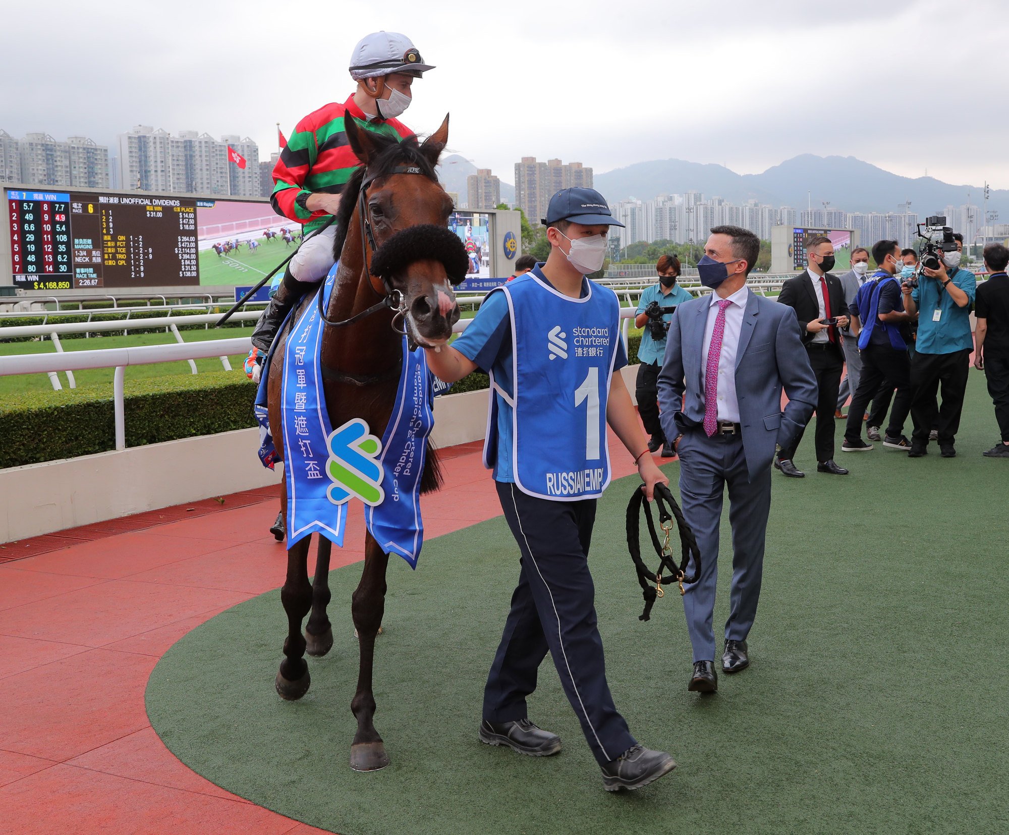 Jockey Blake Shinn and trainer Douglas Whyte discuss Russian Emperor’s victory.