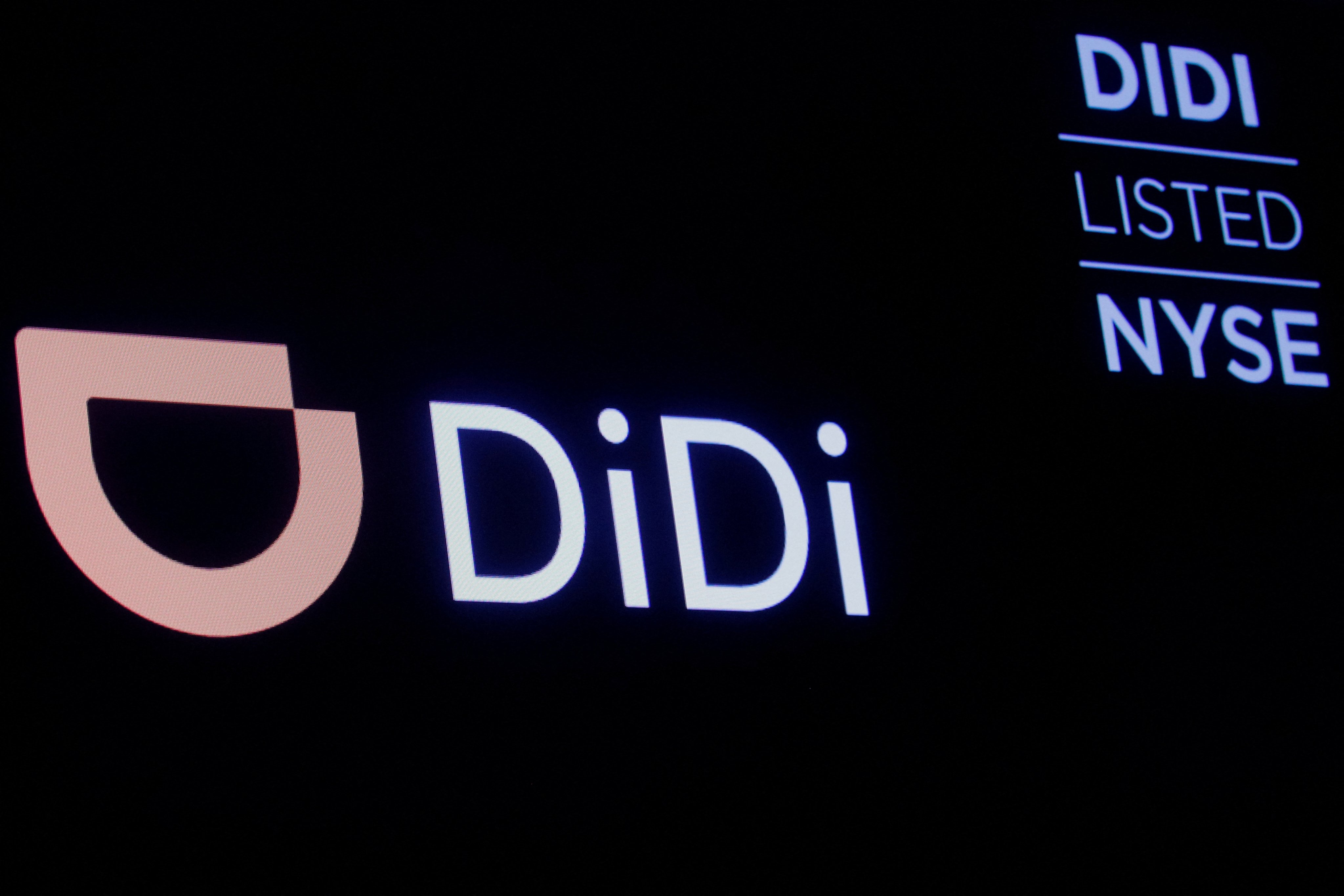 A screen displays trading information for ride-hailing giant Didi Global on the floor of the New York Stock Exchange. Photo: Reuters  