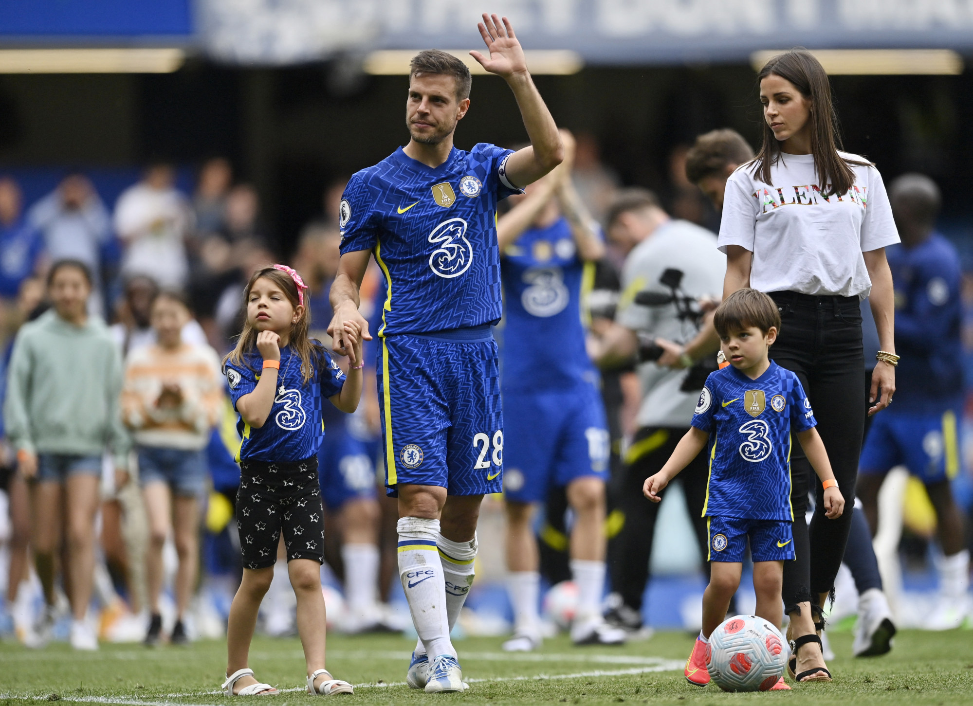 Chelsea’s Cesar Azpilicueta said goodbye to the club after Sunday’s last match of the Premier League season, against Watford. Photo: Reuters