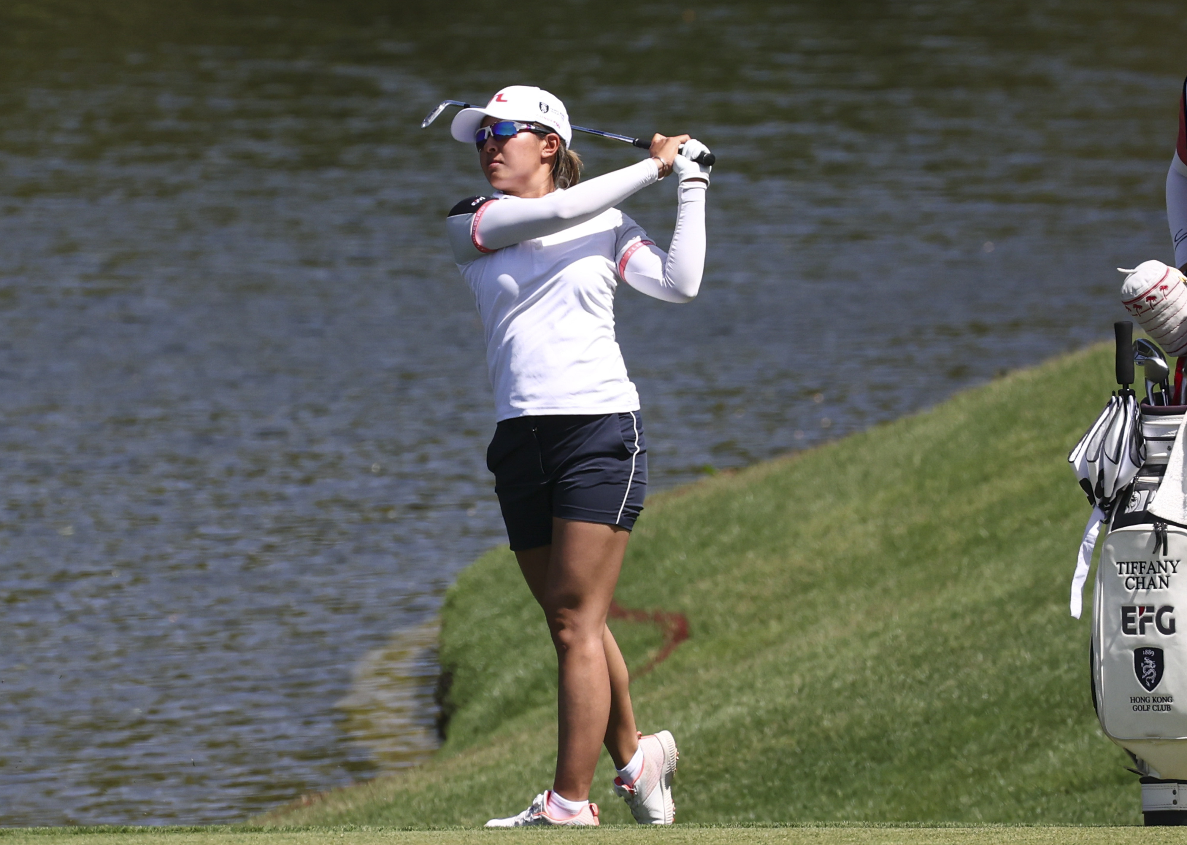 Tiffany Chan on the ninth hole during the second day of play at Shadow Creek. Photo: AP