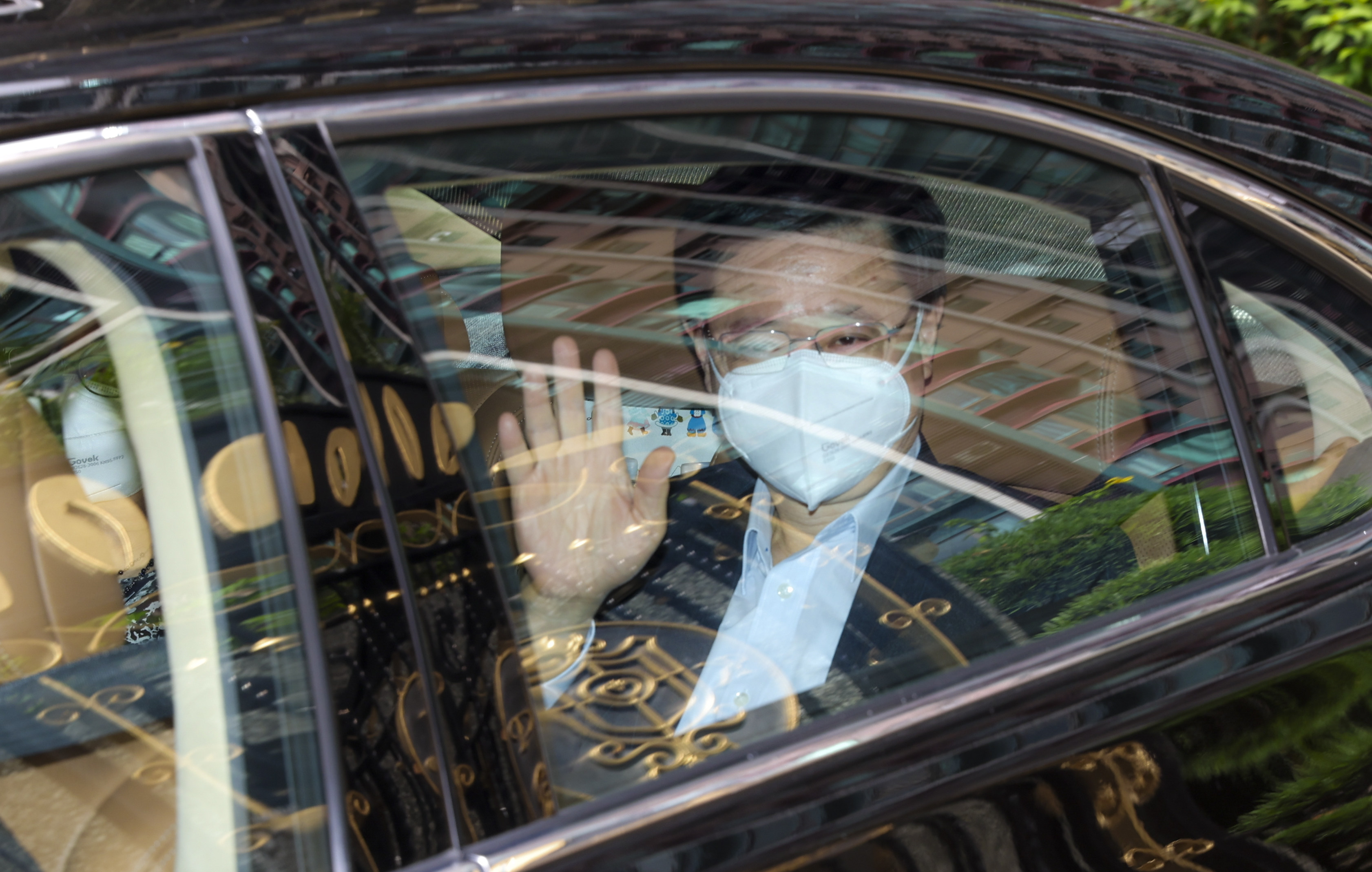Chief Executive-elect John Lee leaves home on Saturday morning. Photo: Yik Yeung-man