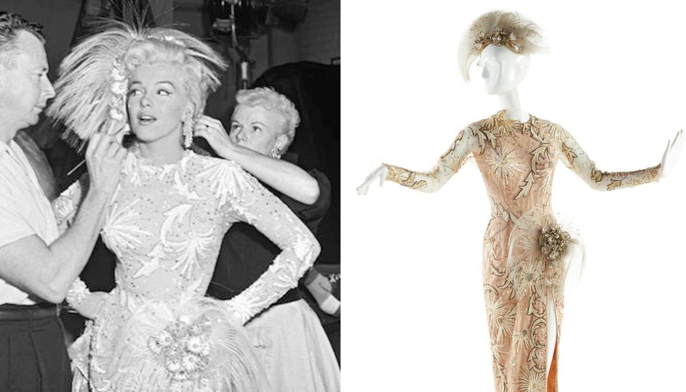 Marilyn Monroe’s sequinned costume from There’s No Business Like Show Business (1954) is expected to fetch up to US$100,000 at auction. Photos: @JRTaraborelli/Twitter, Julien’s Auctions