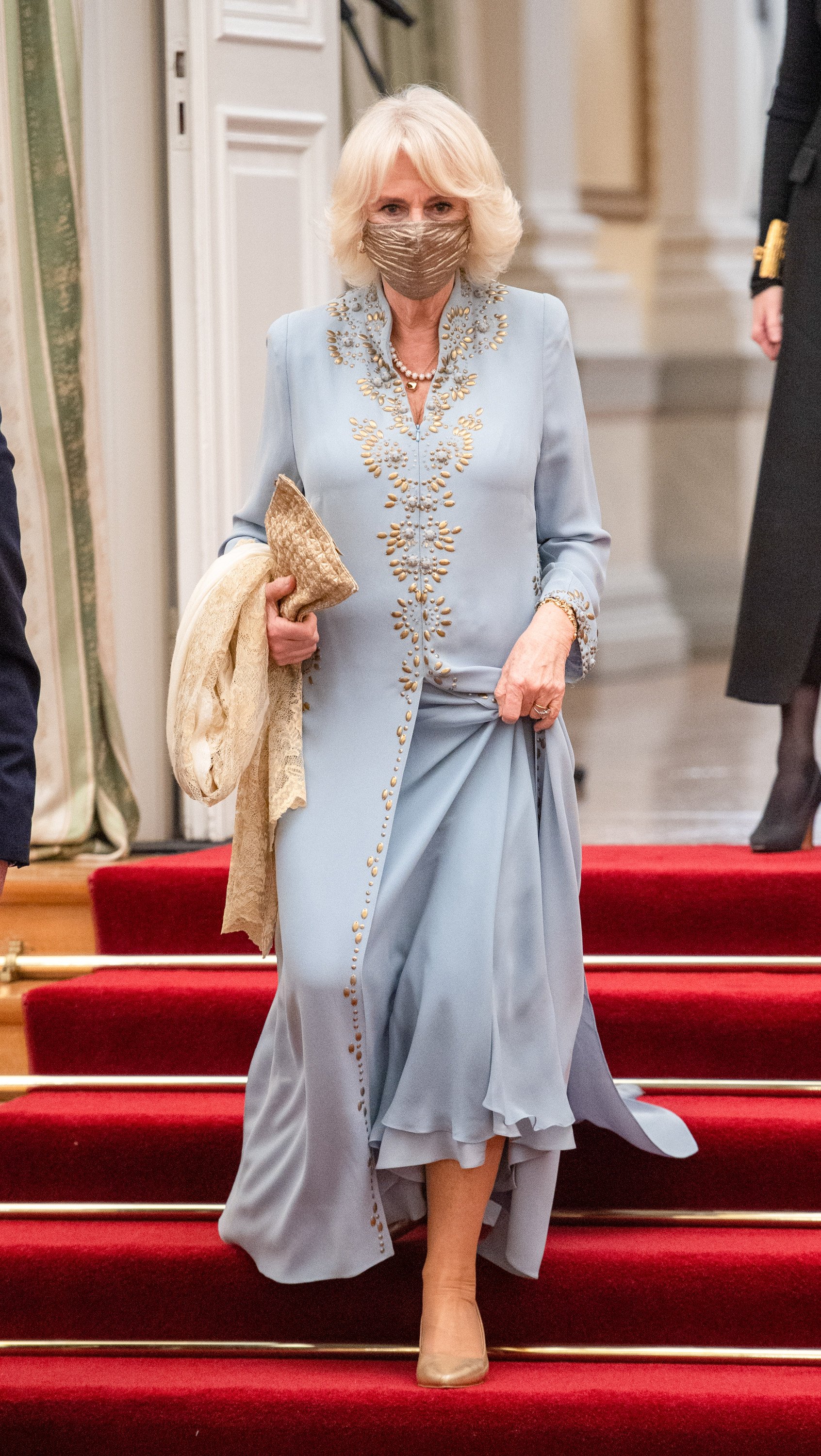 Britain's Camilla,Duchess of Cornwall, meets U.S. fashion designer