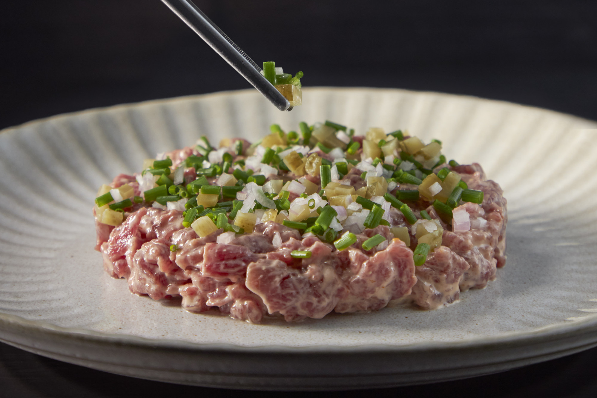 Chef Nicolas Boutin’s steak tartare at Ami and Wood Ear. Photo: Ami and Wood Ear