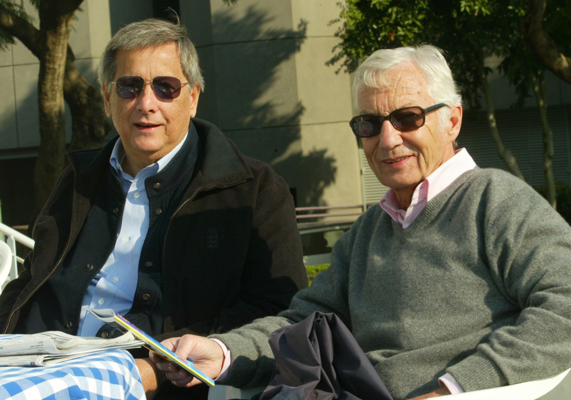 Three-time Hong Kong champion trainer Ivan Allan (left) with the great Lester Piggott at Sha Tin in 2004. Photo: Kenneth Chan