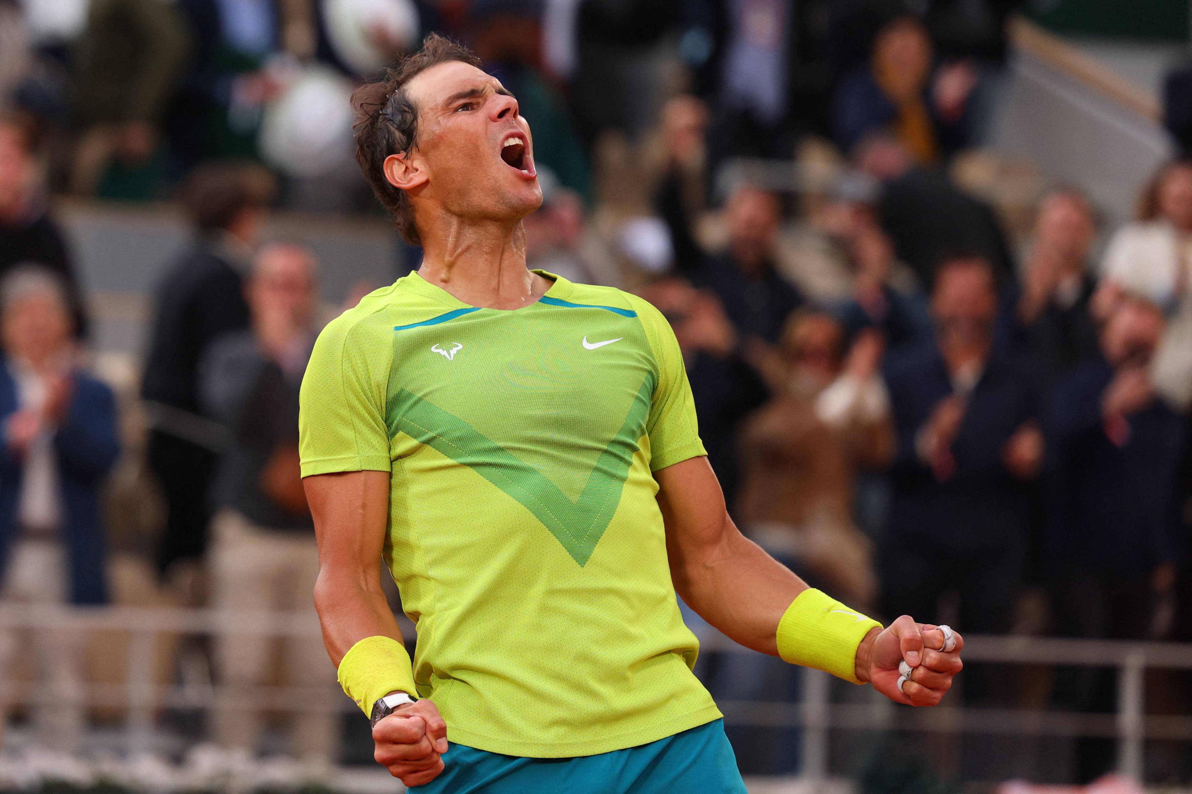 Nadal will play Novak Djokovic in the French Open quarter finals after beating Felix Auger-Aliassime. Photo: AFP