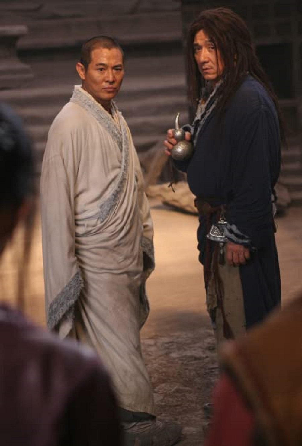 Jet Li (left) and Jackie Chan in a still from The Forbidden Kingdom. Photo: Online
