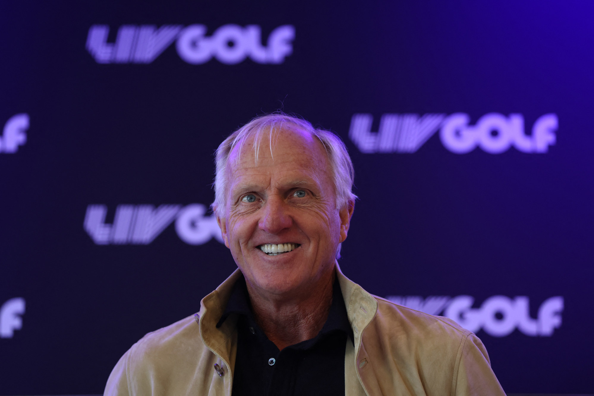 Greg Norman, LIV Golf CEO, at a press conference at Centurion Club, in St Albans. Photo: Reuters