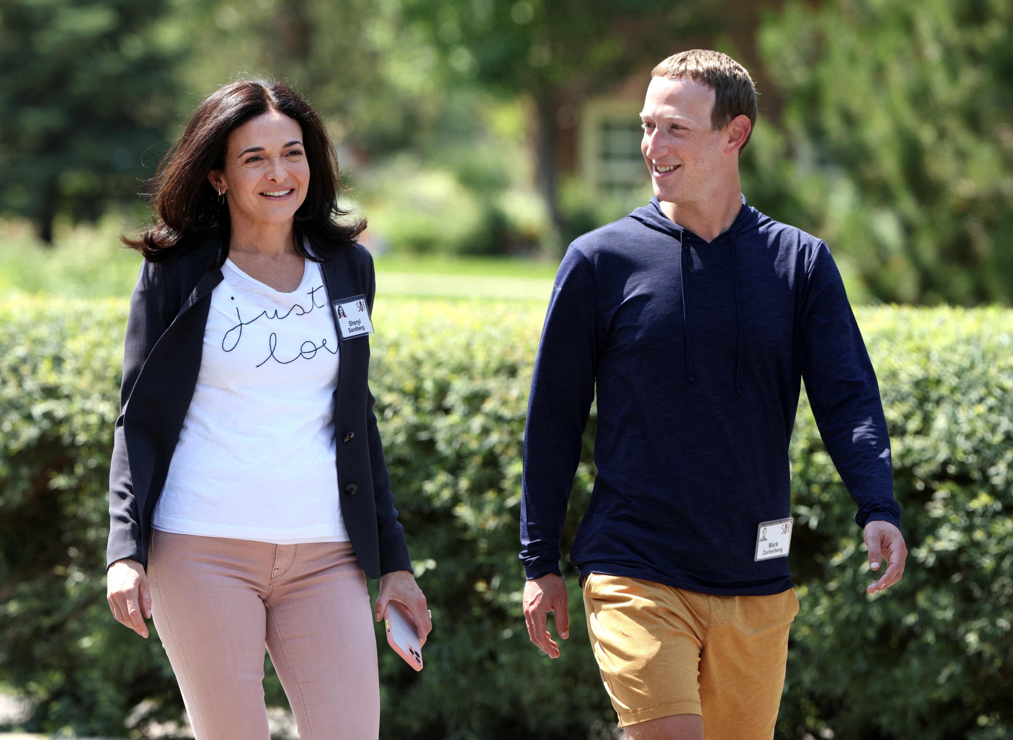 Sheryl Sandberg and Mark Zuckerberg. File photo: AFP