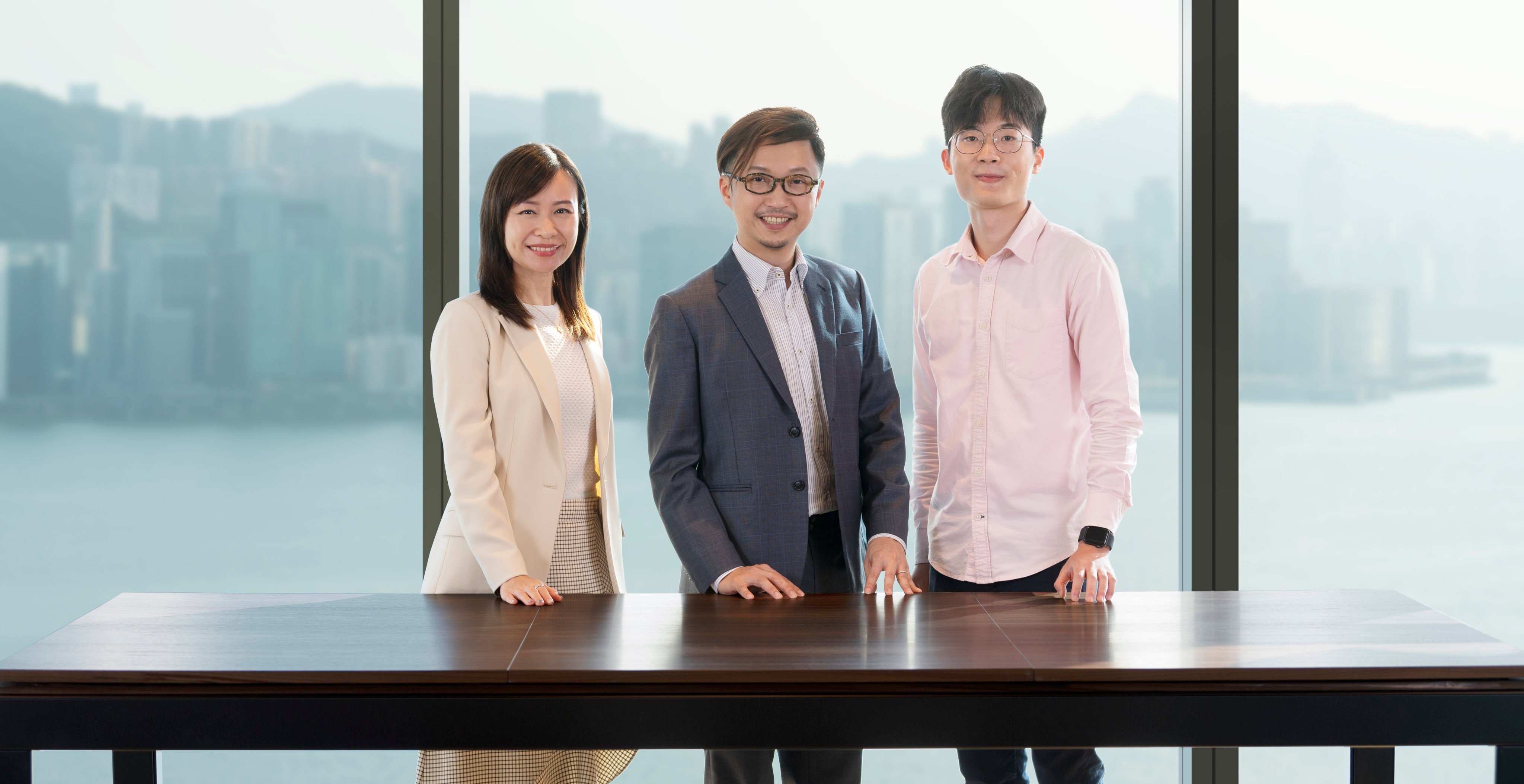 From left: Manulife Hong Kong’s wealth management manager Winvy Lung, actuary and chief product officer Danny Lee and advanced analytics specialist Alex Fung.