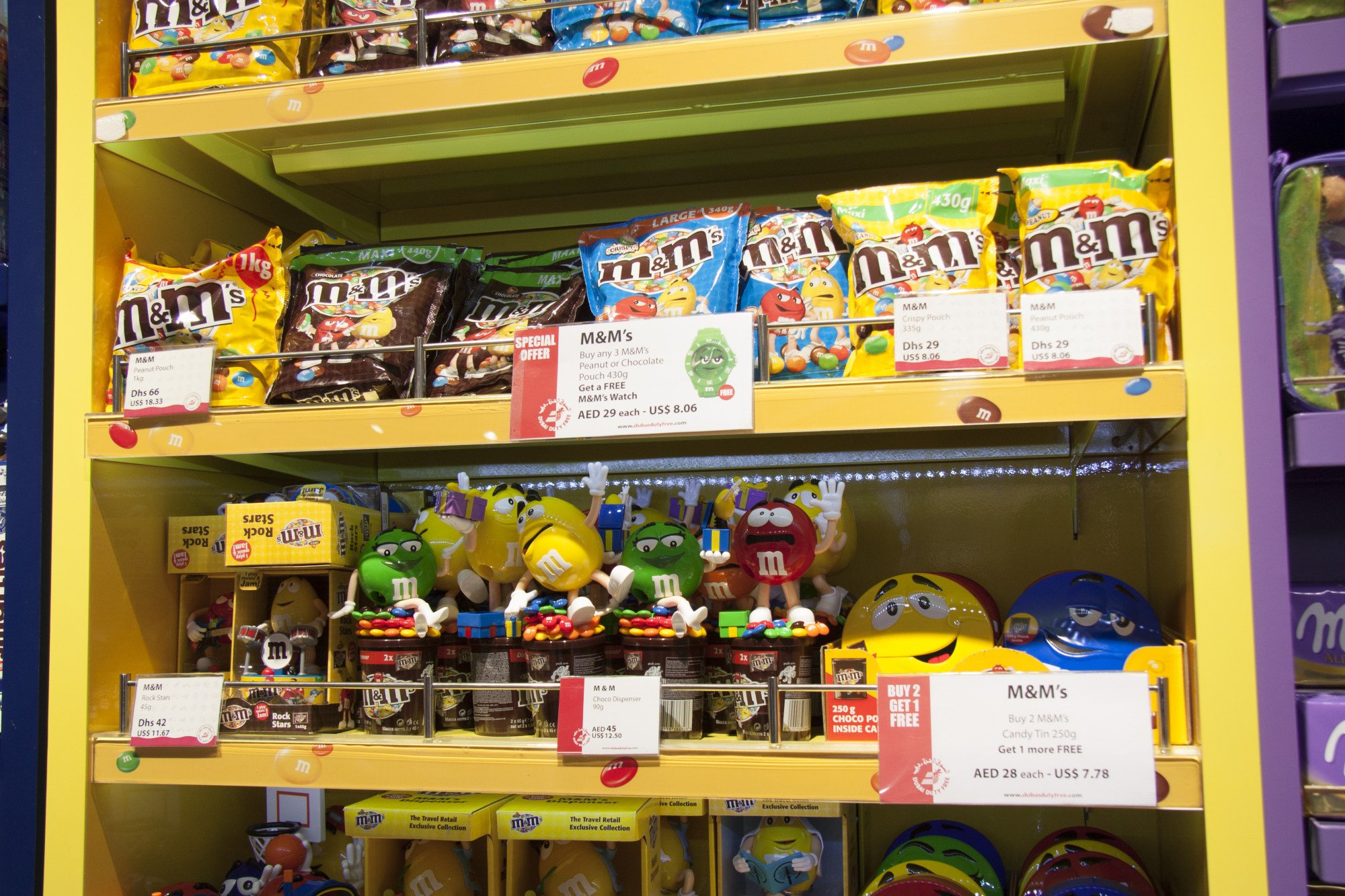 M&Ms in an airport in the UAE – Mars has gone truly global since its founding in the US in 1911. Photo: Shutterstock