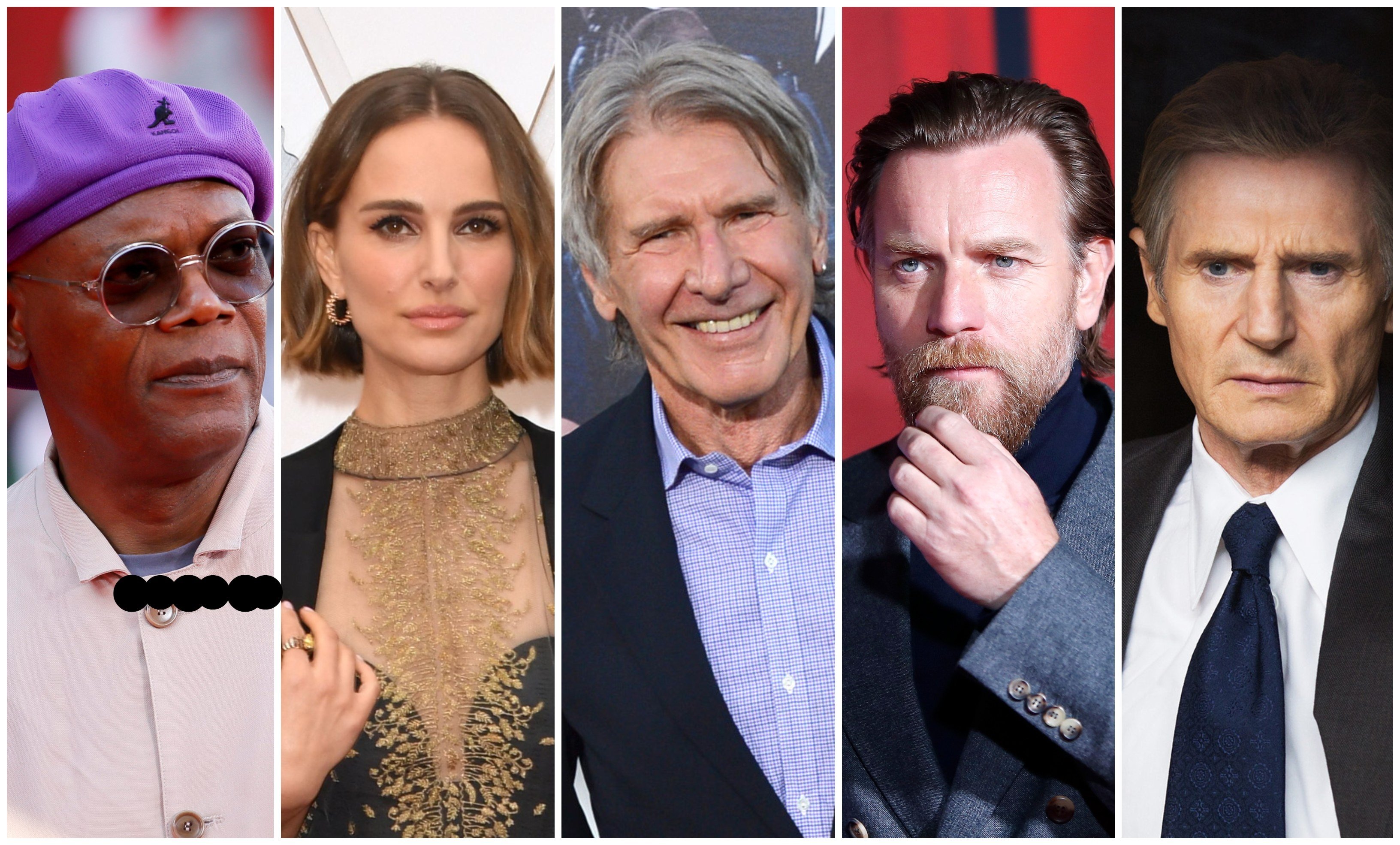 Among Samuel L. Jackson, Natalie Portman, Harrison Ford, Ewan McGregor and Liam Neeson, who is the richest Star Wars star? Photos: Sony, AP, Getty