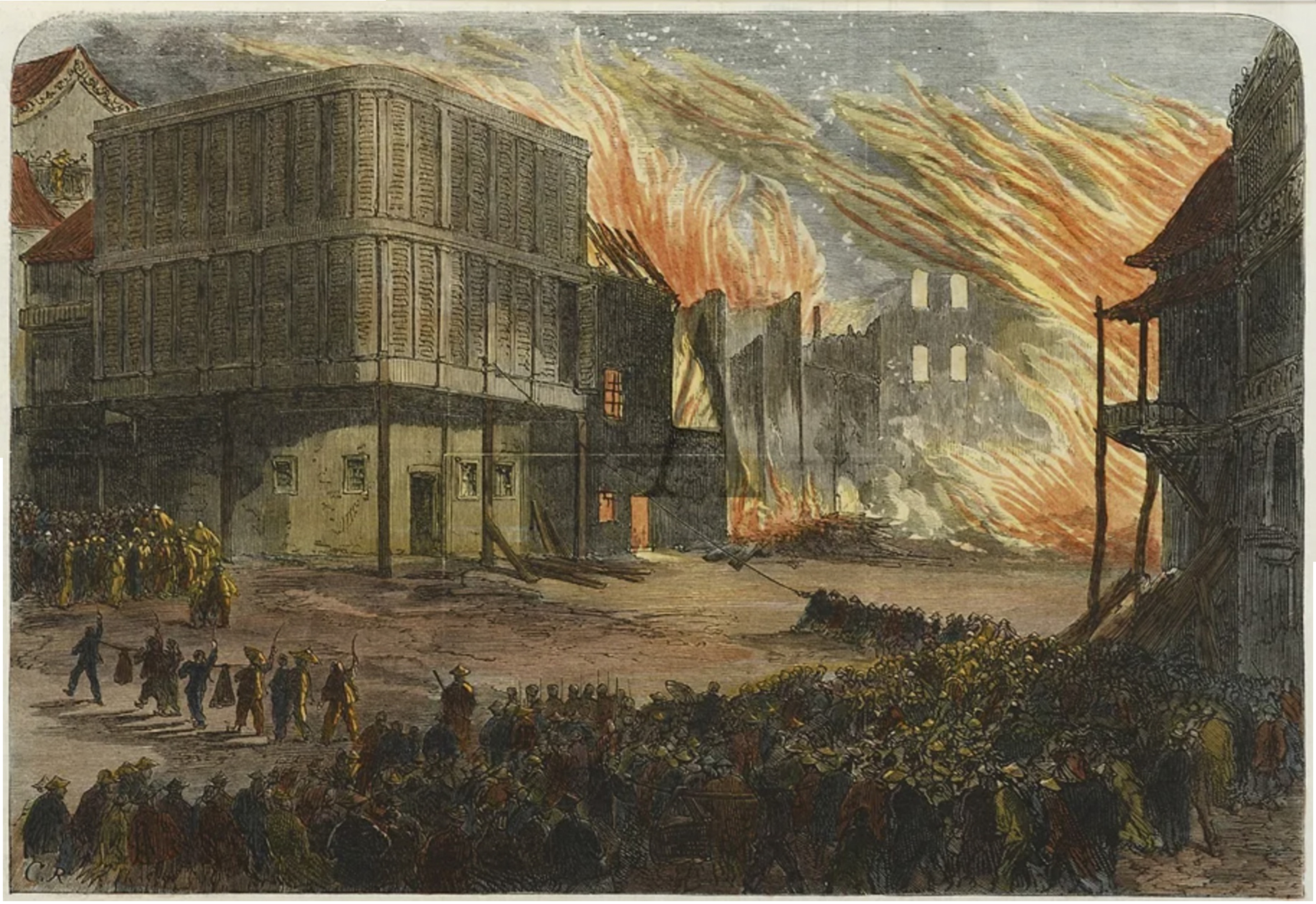 C1866&#xA;Great Fire at Hong-Kong&#xA;&#xA;From the original edition of the Illustrated London News.&#xA;&#xA;Artist unknown